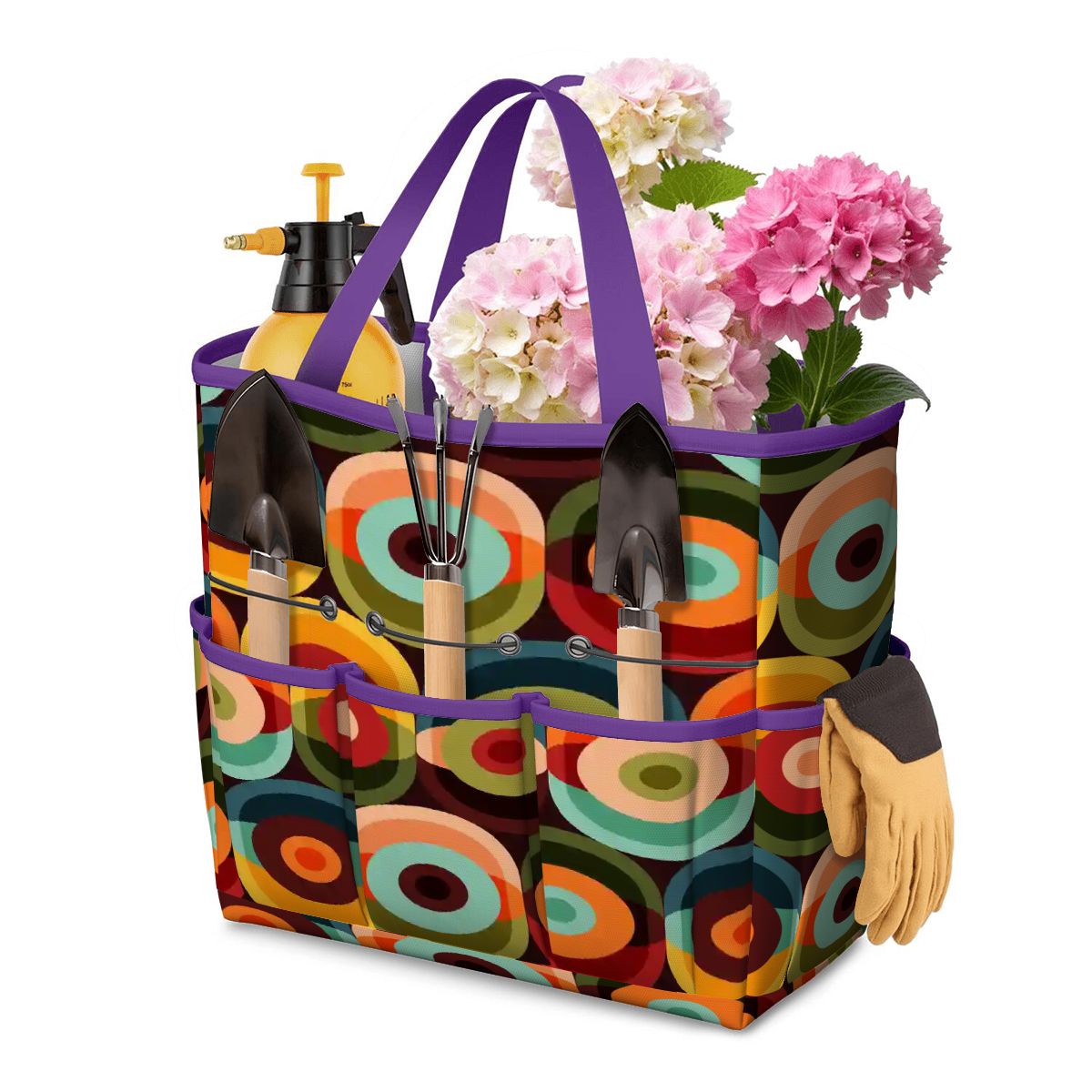 Kate McEnroe New York Retro Groovy 70s Orb Earth Tones Garden Tool BagGarden Tool BagHbpzk0EgBk