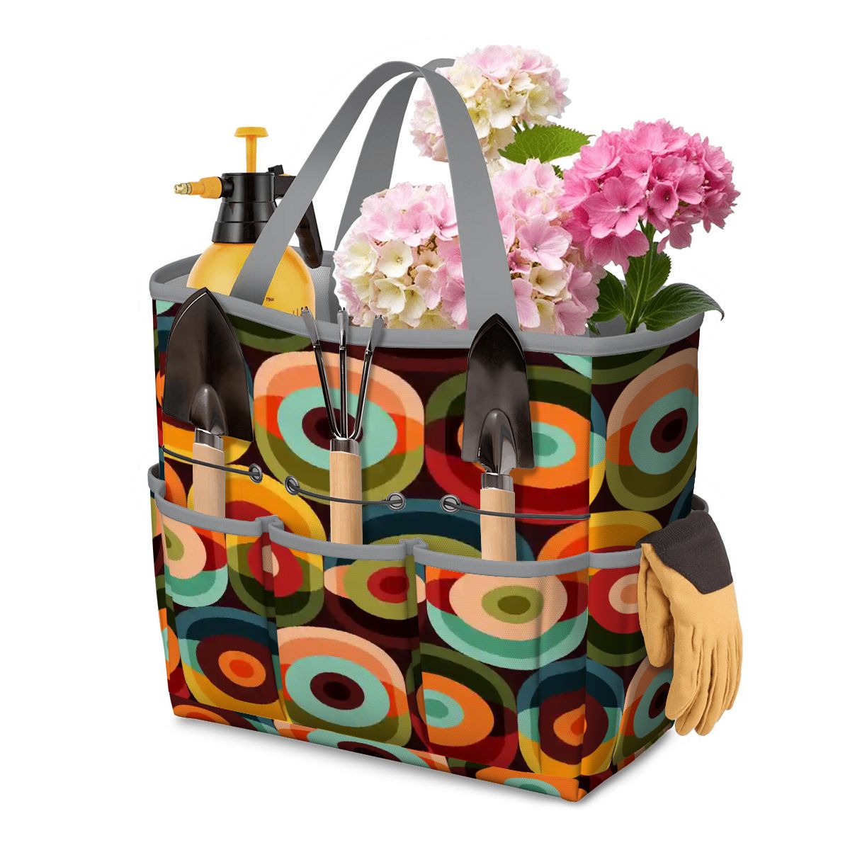 Kate McEnroe New York Retro Groovy 70s Orb Earth Tones Garden Tool BagGarden Tool BagHzfGr2fPZi