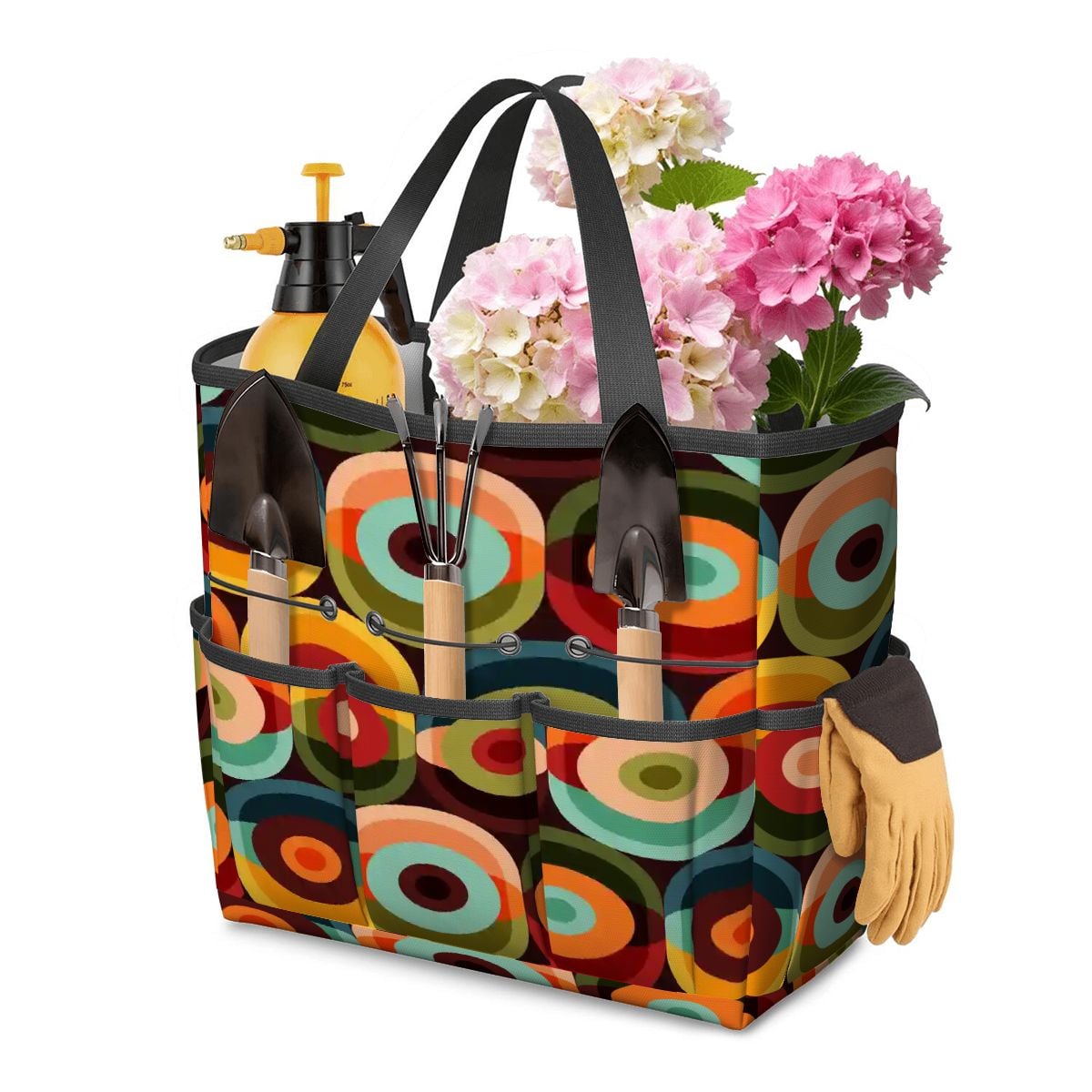 Kate McEnroe New York Retro Groovy 70s Orb Earth Tones Garden Tool BagGarden Tool BagMCOpxPszj6
