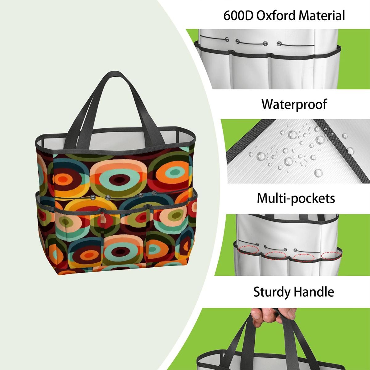 Kate McEnroe New York Retro Groovy 70s Orb Earth Tones Garden Tool BagGarden Tool BagMCOpxPszj6