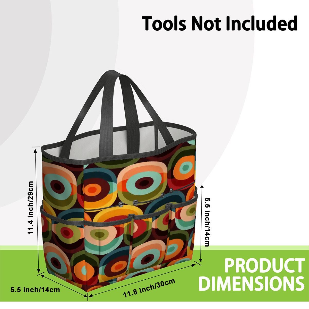 Kate McEnroe New York Retro Groovy 70s Orb Earth Tones Garden Tool BagGarden Tool BagMCOpxPszj6