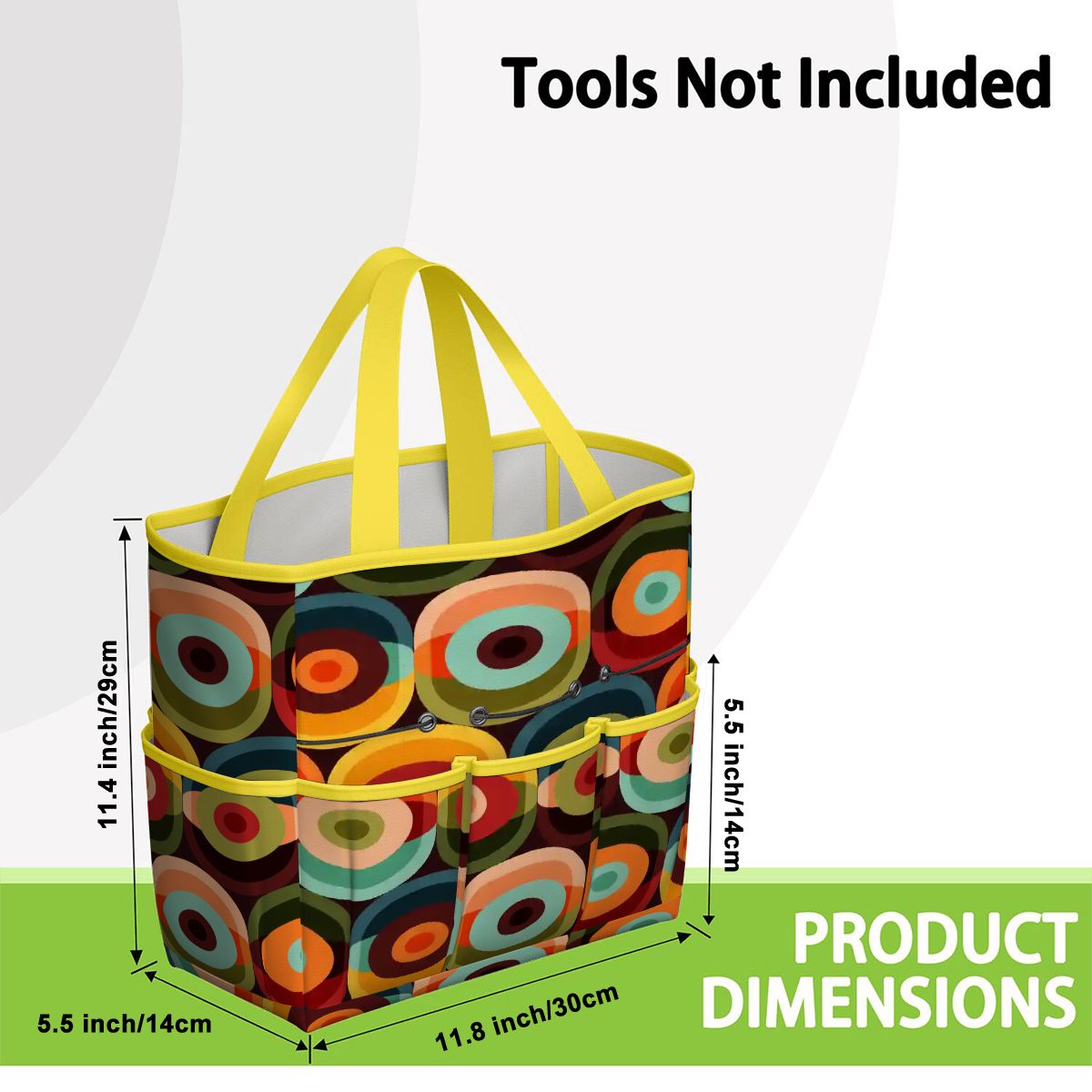 Kate McEnroe New York Retro Groovy 70s Orb Earth Tones Garden Tool BagGarden Tool BagO3mBmyWllh