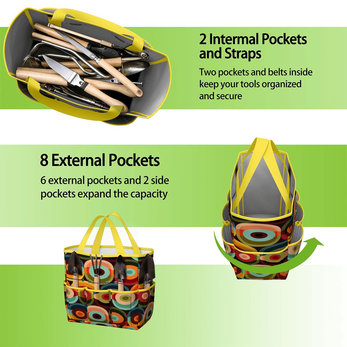 Kate McEnroe New York Retro Groovy 70s Orb Earth Tones Garden Tool BagGarden Tool BagO3mBmyWllh