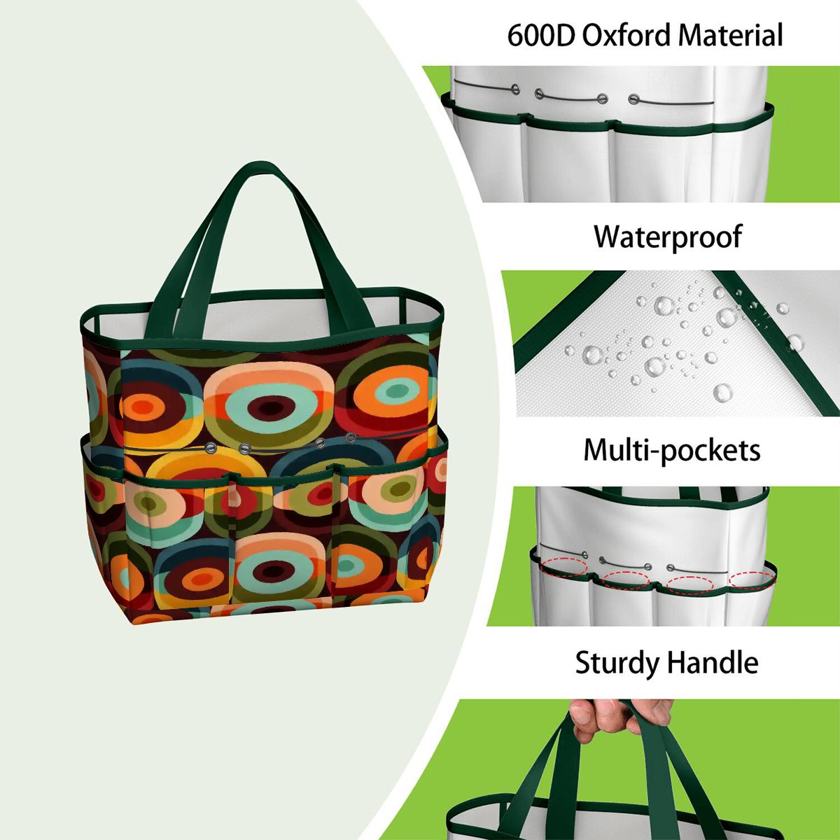 Kate McEnroe New York Retro Groovy 70s Orb Earth Tones Garden Tool BagGarden Tool BagO3mBmyWllh