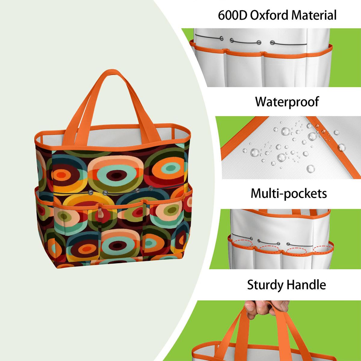 Kate McEnroe New York Retro Groovy 70s Orb Earth Tones Garden Tool BagGarden Tool BagO3mBmyWllh