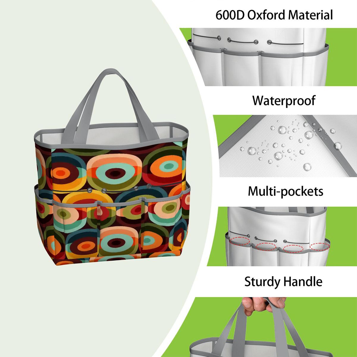 Kate McEnroe New York Retro Groovy 70s Orb Earth Tones Garden Tool BagGarden Tool BagO3mBmyWllh