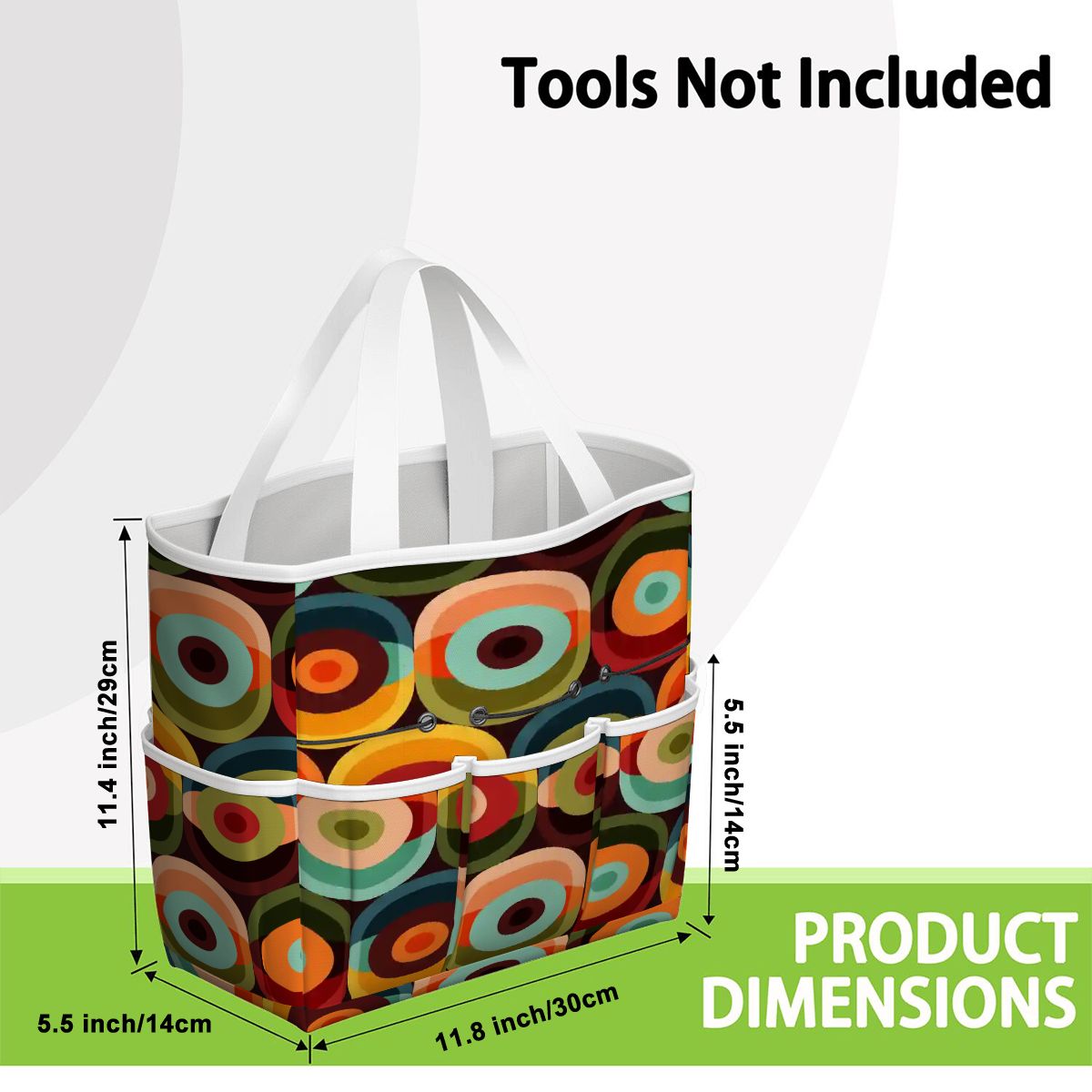 Kate McEnroe New York Retro Groovy 70s Orb Earth Tones Garden Tool BagGarden Tool BagO3mBmyWllh