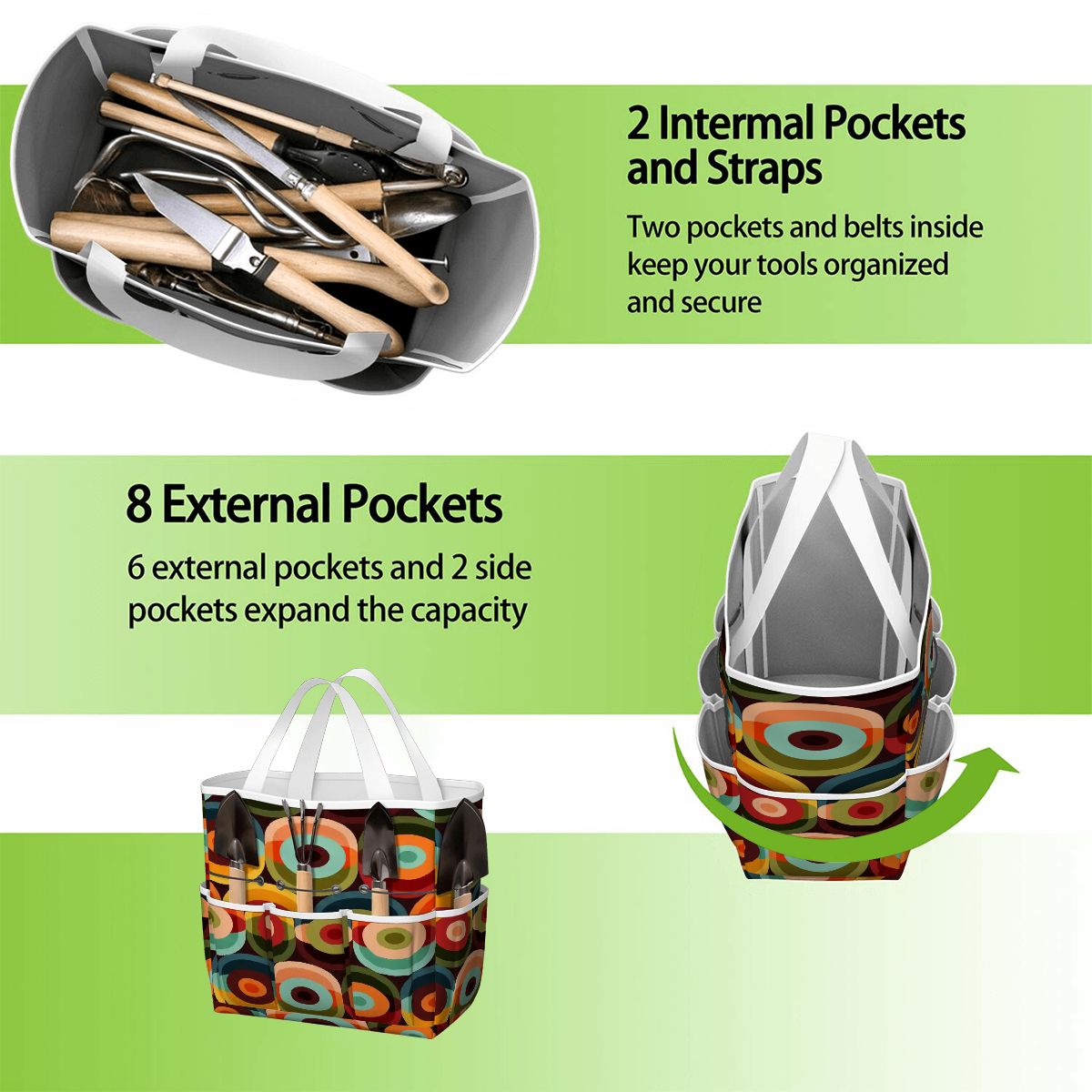 Kate McEnroe New York Retro Groovy 70s Orb Earth Tones Garden Tool BagGarden Tool BagO3mBmyWllh