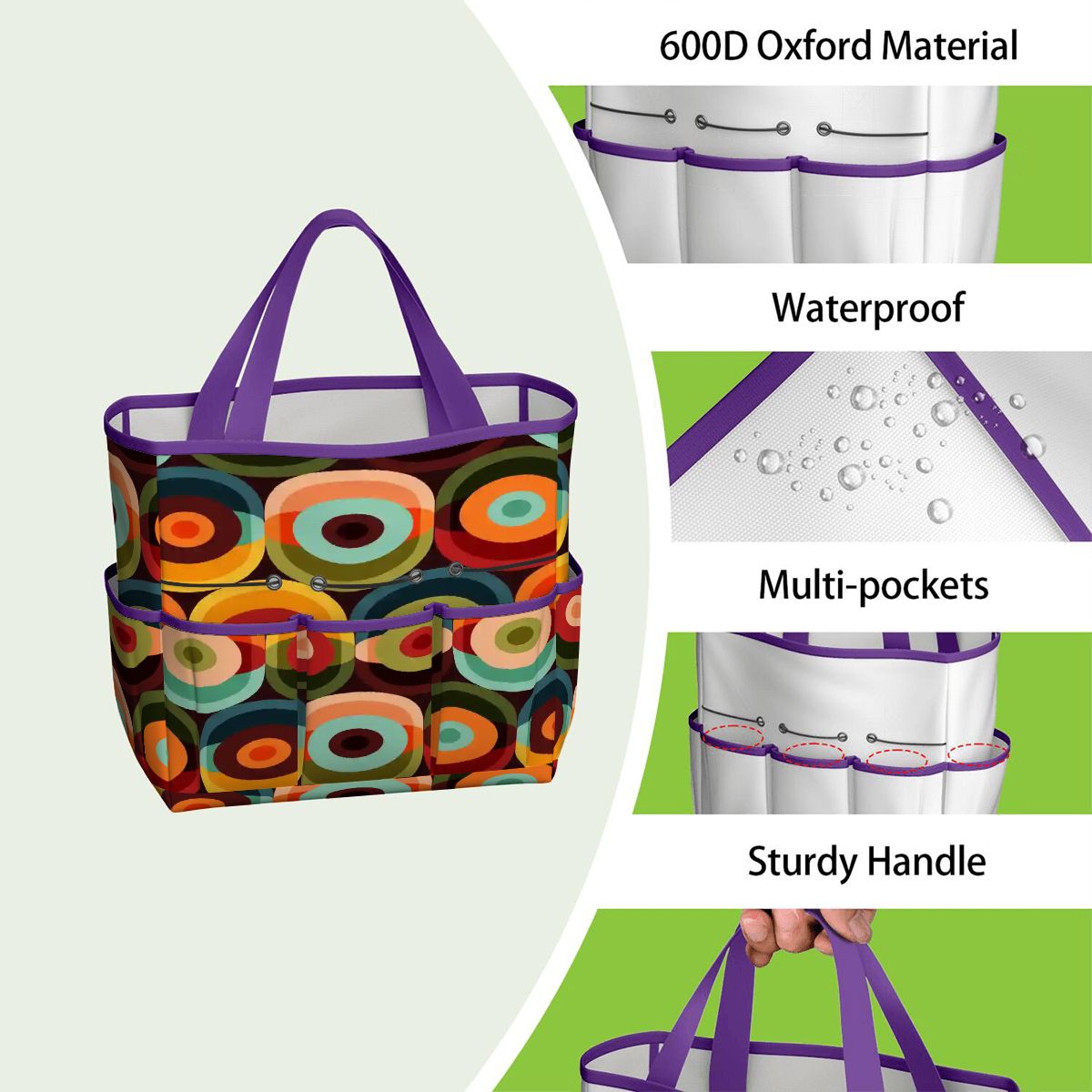 Kate McEnroe New York Retro Groovy 70s Orb Earth Tones Garden Tool BagGarden Tool BagO3mBmyWllh