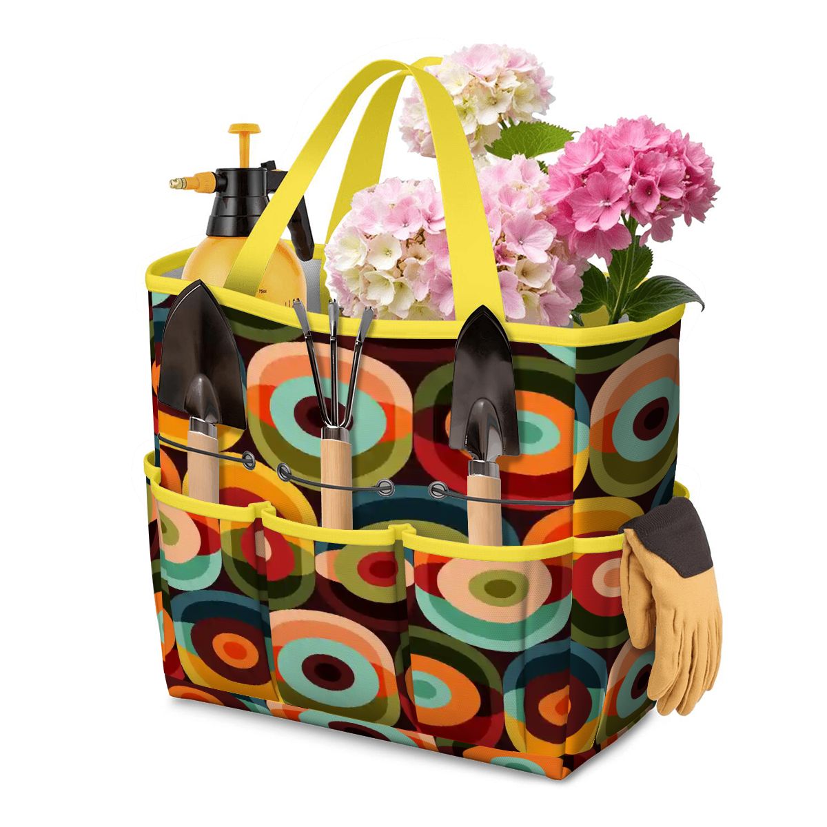 Kate McEnroe New York Retro Groovy 70s Orb Earth Tones Garden Tool BagGarden Tool BagO3mBmyWllh