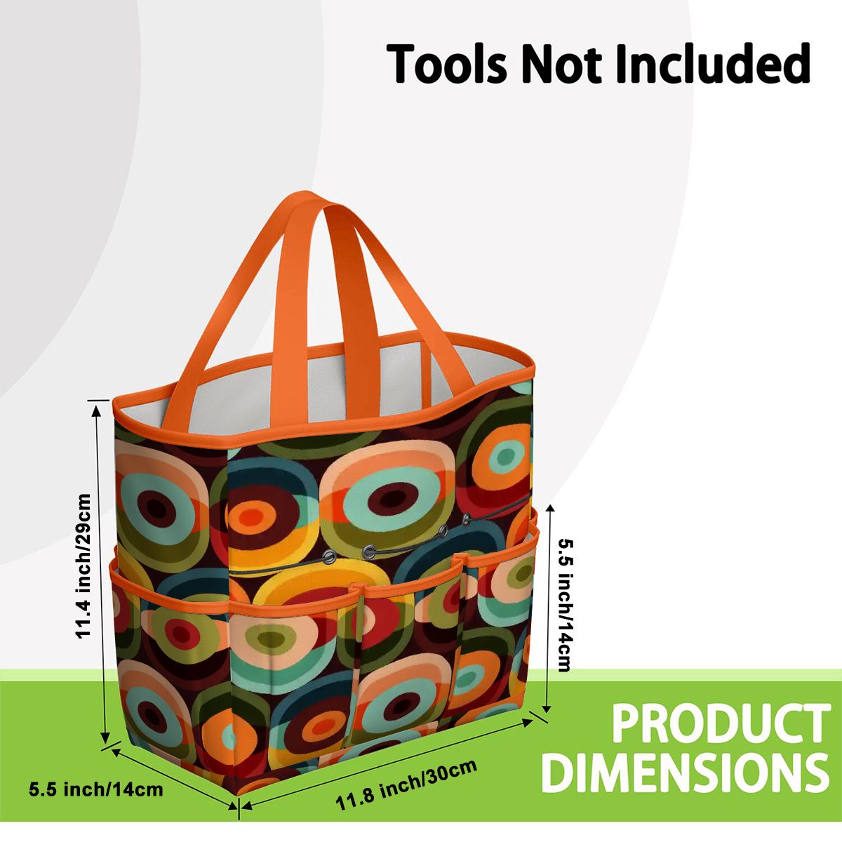 Kate McEnroe New York Retro Groovy 70s Orb Earth Tones Garden Tool BagGarden Tool BagO3mBmyWllh