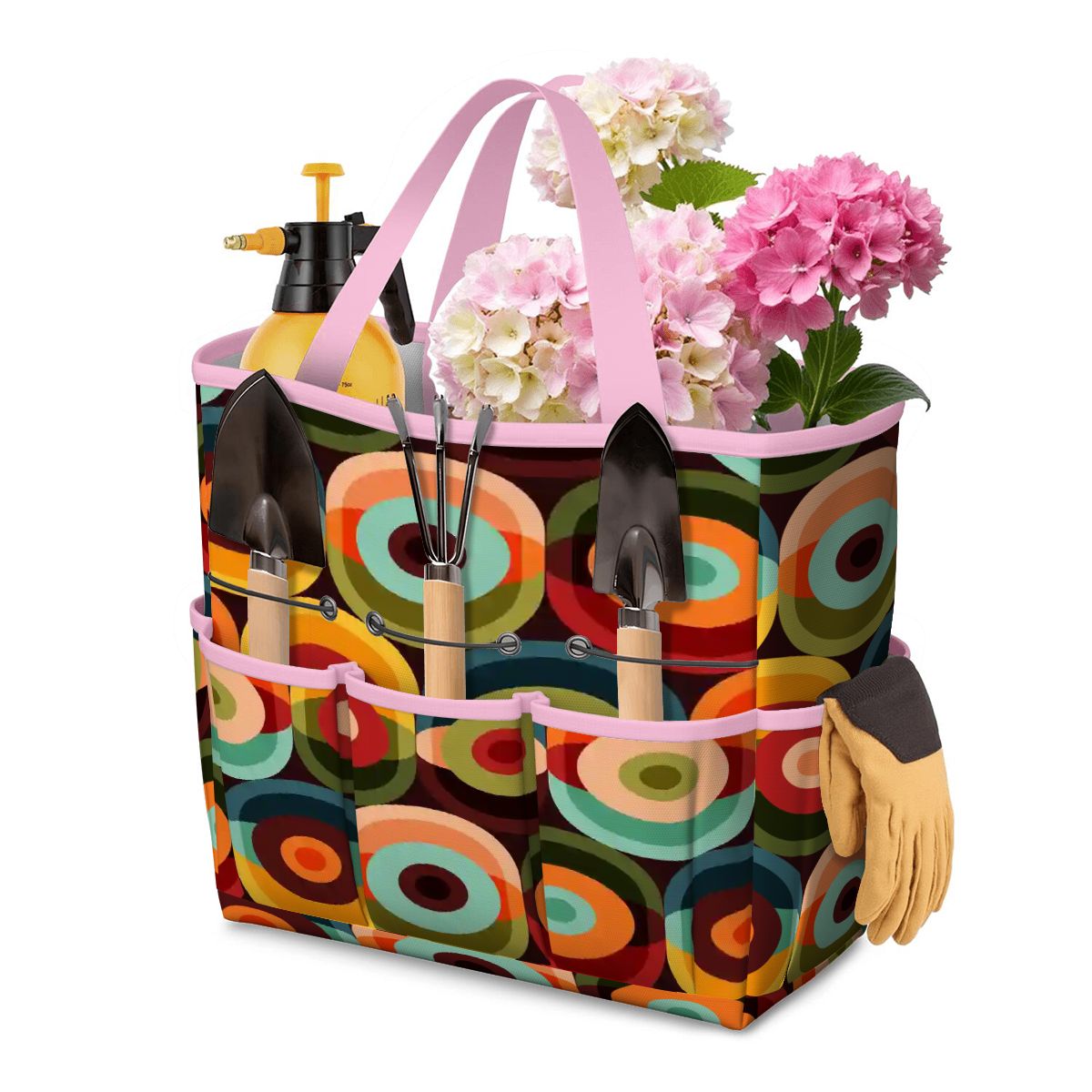 Kate McEnroe New York Retro Groovy 70s Orb Earth Tones Garden Tool BagGarden Tool BagszyttjrKu9