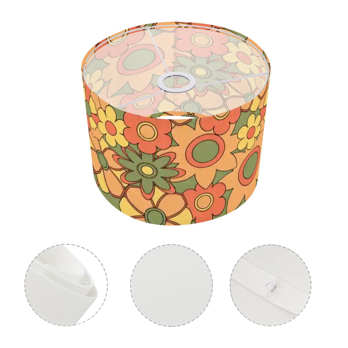 Kate McEnroe New York Retro Groovy Floral Lamp Shade, Mid Century Modern 60s Vibe LightingLamp ShadesIp49kStjDg