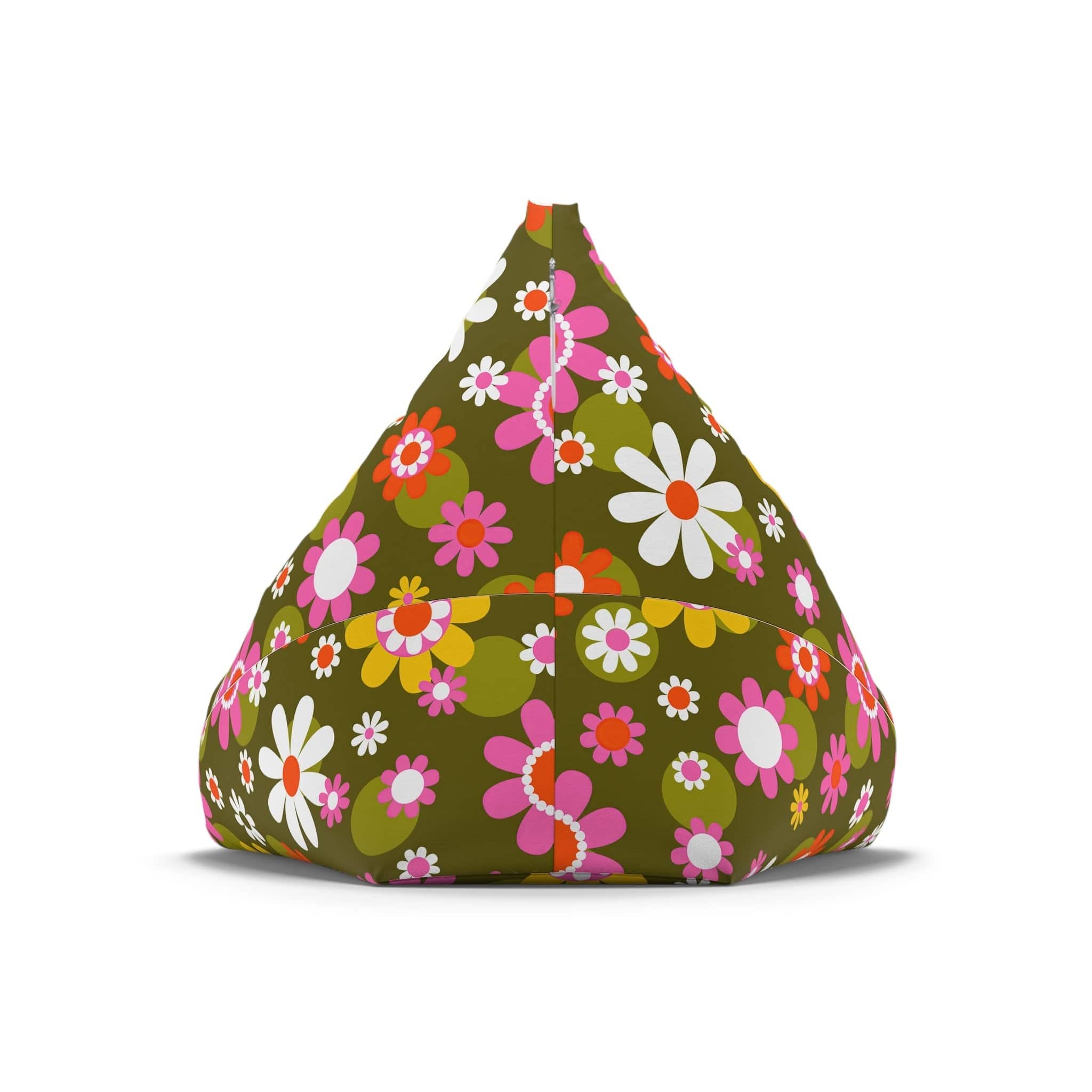 Kate McEnroe New York Retro Groovy Hippie Daisy Flower Power Bean Bag Chair Cover for Adult and Teens, Mid Century Dining Lounge Chair, 70s MCM Living Room DecorBean Bag Chair Covers28615237016422373352