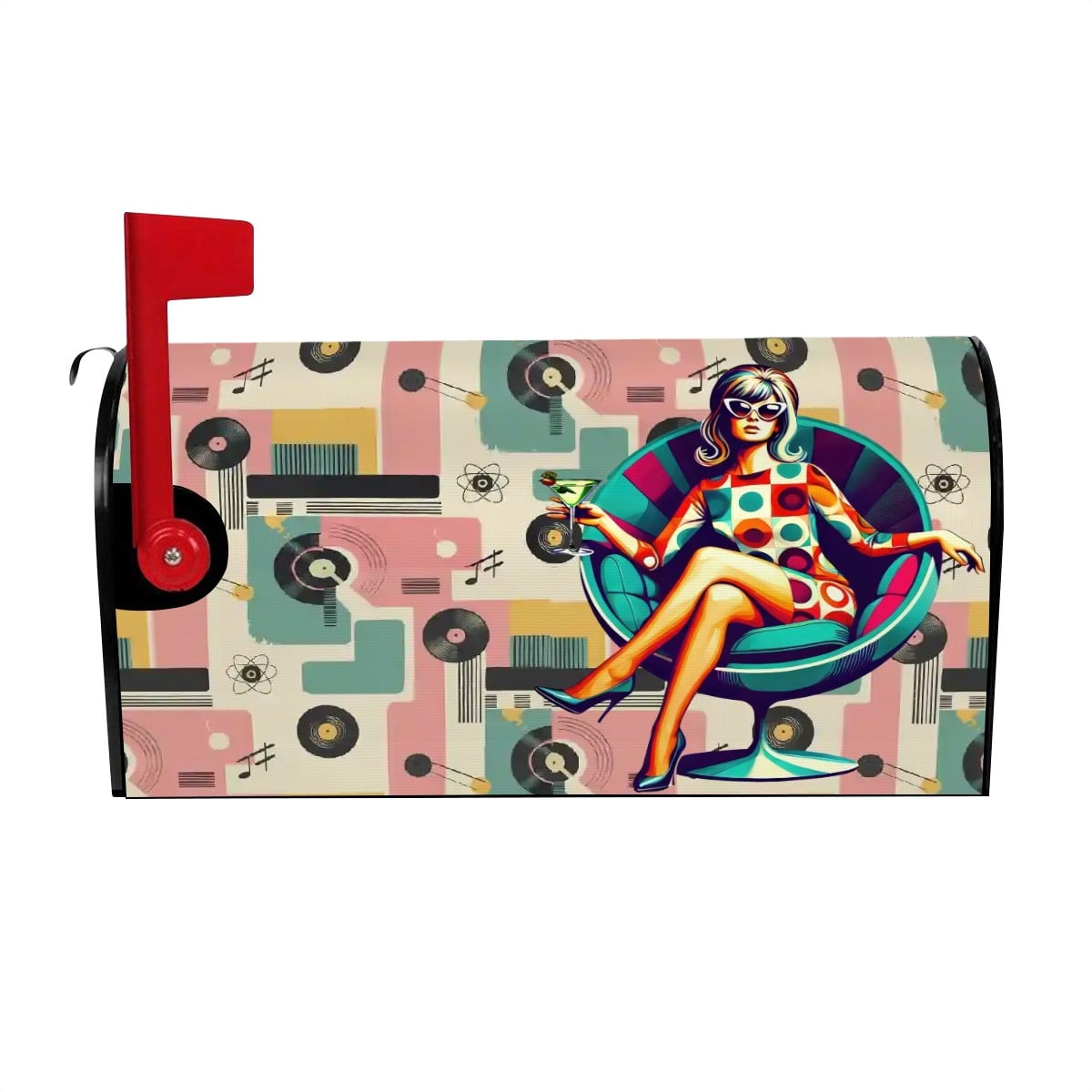 Kate McEnroe New York Retro Groovy Kitschy Mid Century Modern Mod Girl Mailbox CoversMailbox CoverszP81QFzF0d