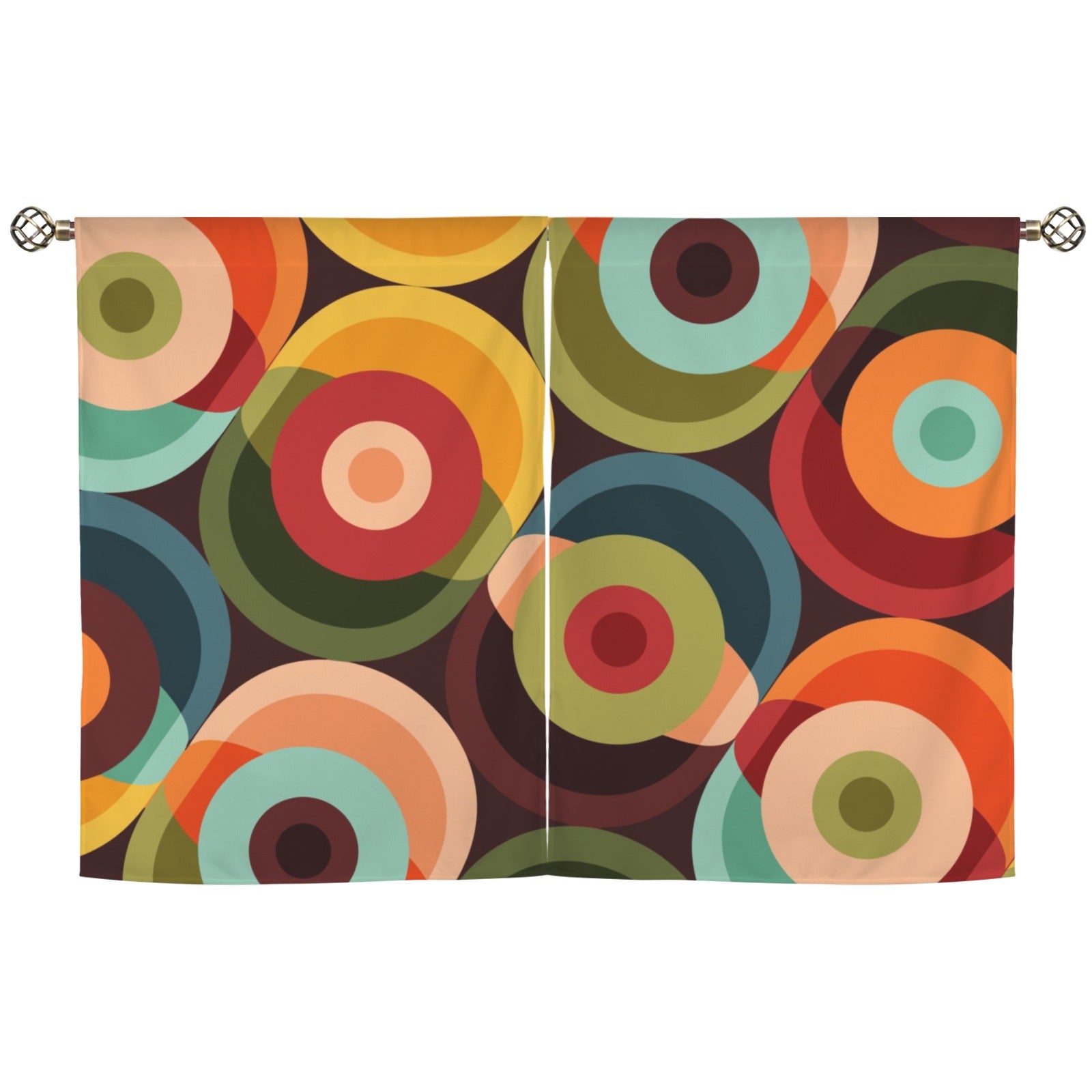 Kate McEnroe New York Retro Groovy Orbs Mid Century Modern Cafe CurtainsCafe CurtainsD3233124