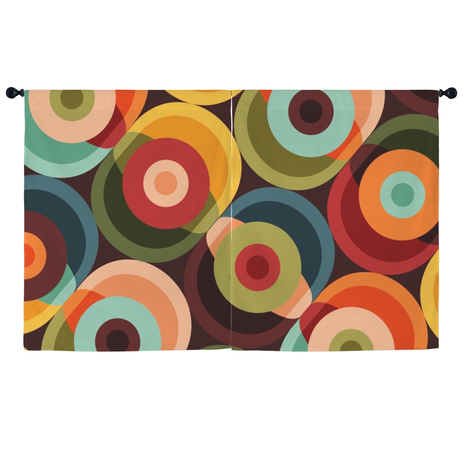 Kate McEnroe New York Retro Groovy Orbs Mid Century Modern Window CurtainsWindow CurtainsD3233123