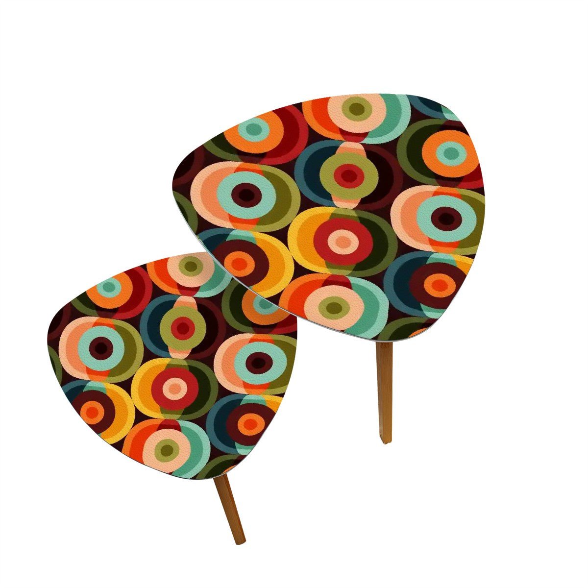 Kate McEnroe New York Retro Groovy Orbs Nesting Tables, Mid Century Modern Coffee Tables, 60s Abstract Pop Art Accent Tables, Vintage Geometric Furniture SetAccent Tables4rBDs3wi4I