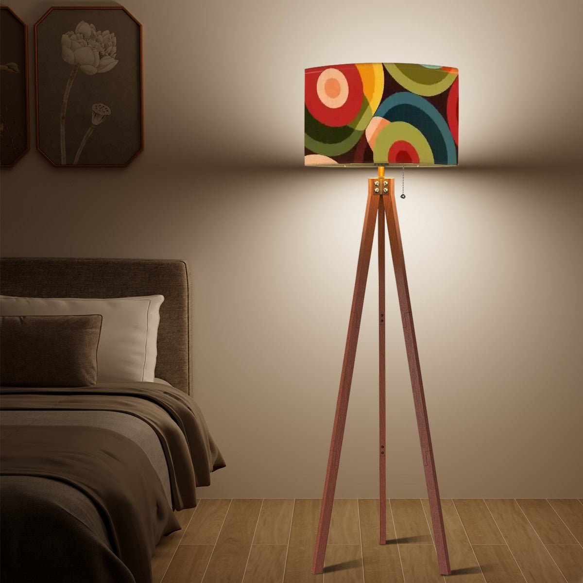 Kate McEnroe New York Retro Groovy Orbs Tripod Floor Lamp, Mid Century Modern Abstract Lighting, 70s MCM Lamp, Vintage Psychedelic Accent LightFloor LampsG5vrq2Txq8