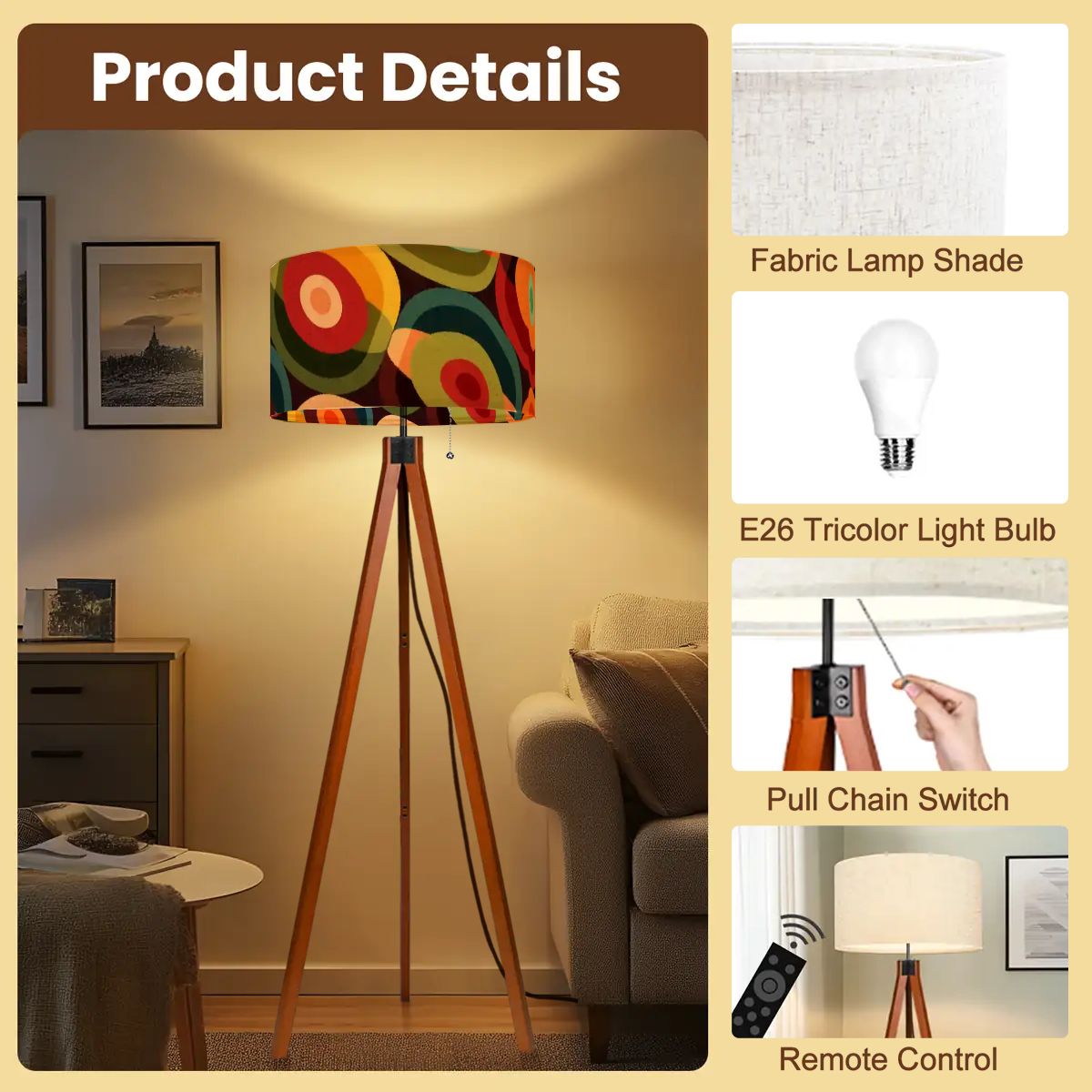 Kate McEnroe New York Retro Groovy Orbs Tripod Floor Lamp, Mid Century Modern Abstract Lighting, 70s MCM Lamp, Vintage Psychedelic Accent LightTripod Floor LampsG5vrq2Txq8