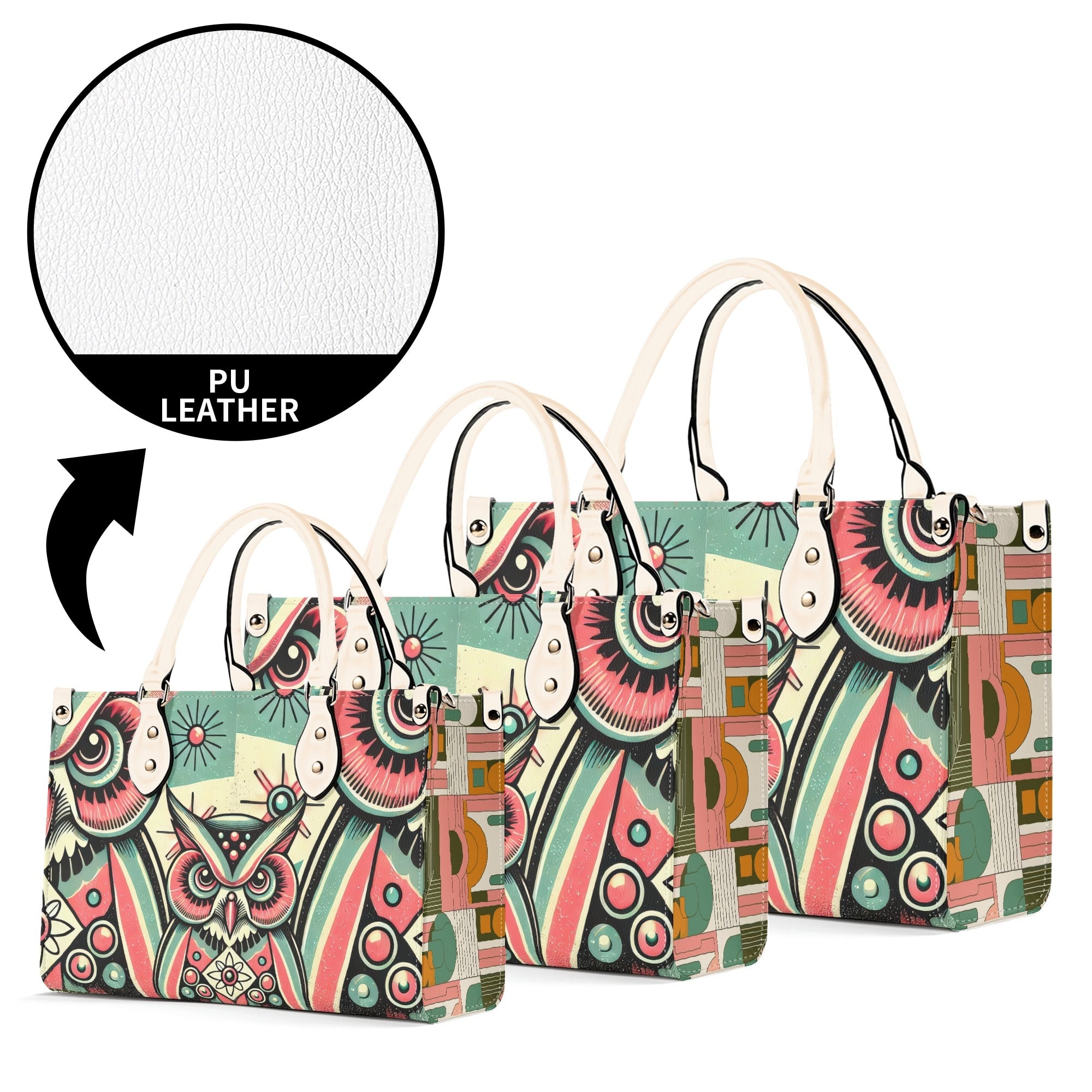 Kate McEnroe New York Retro Hipster Owl Handbag, Mid Century Modern Groovy 60s PurseHandbagsW8M8E1MW - 1