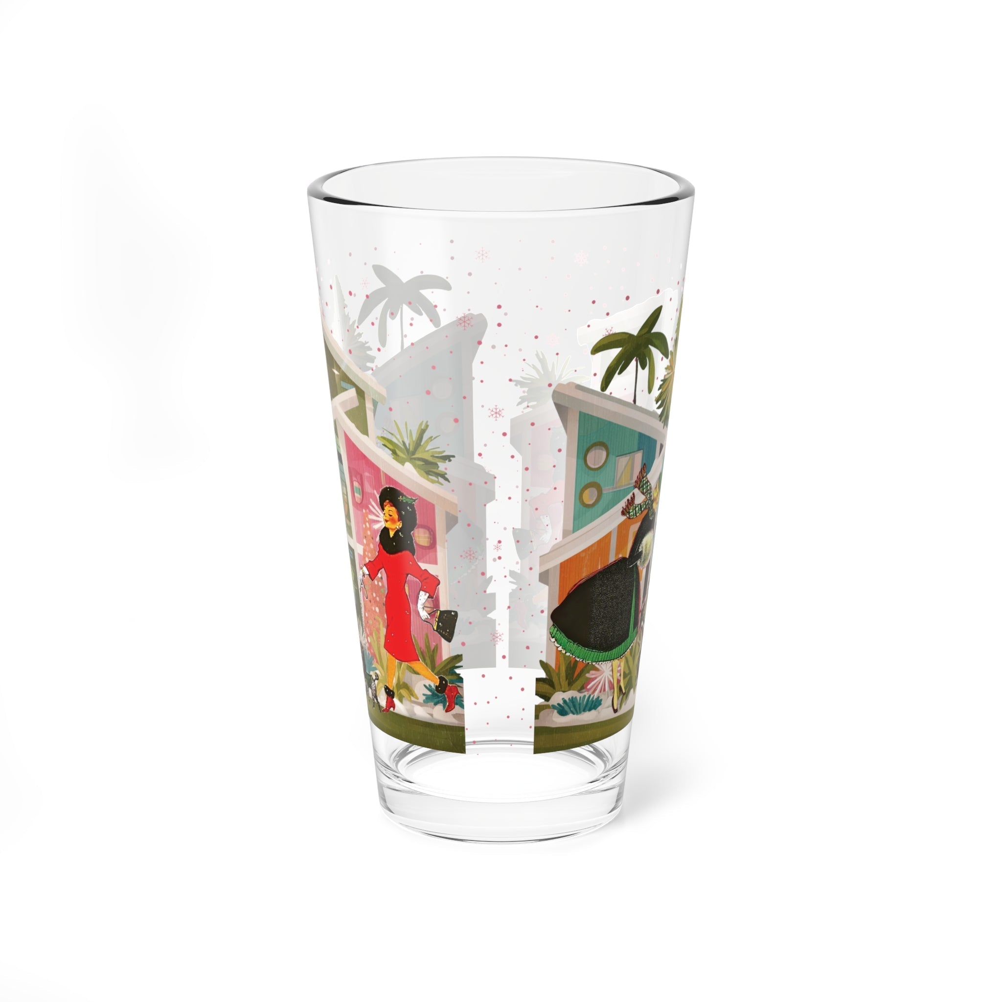 Kate McEnroe New York Retro Kitsch 50s Christmas Poodle Dog Cocktail Barware, Mid Century Modern Holiday Pint GlassPint Glasses80043172180528832410