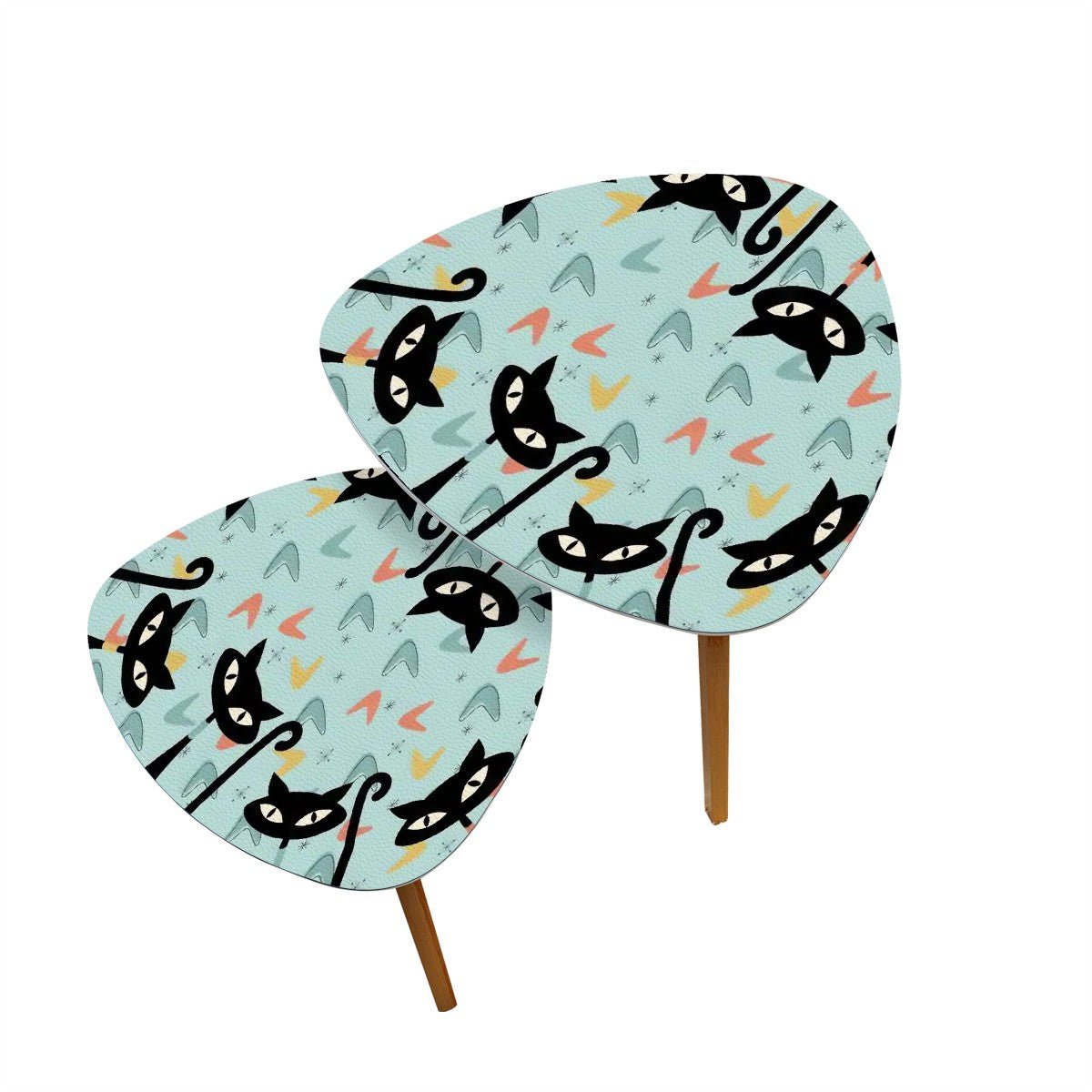 Kate McEnroe New York Retro Kitsch Atomic Cat Boomerang Nesting Tables, Mid Century Modern 50s Space Age Accent FurnitureNesting Tables0fBpEShrhg