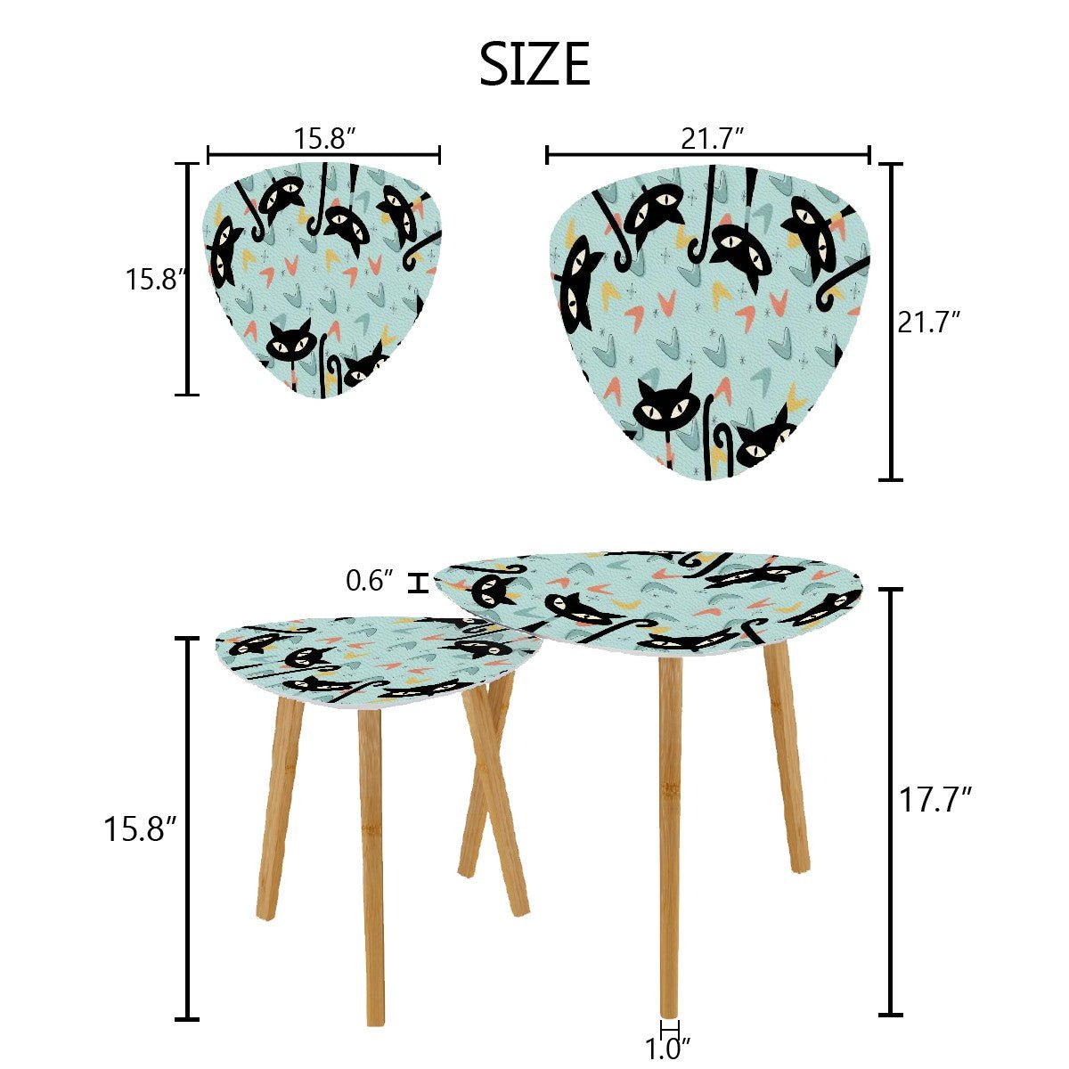 Kate McEnroe New York Retro Kitsch Atomic Cat Boomerang Nesting Tables, Mid Century Modern 50s Space Age Accent FurnitureNesting Tables0fBpEShrhg