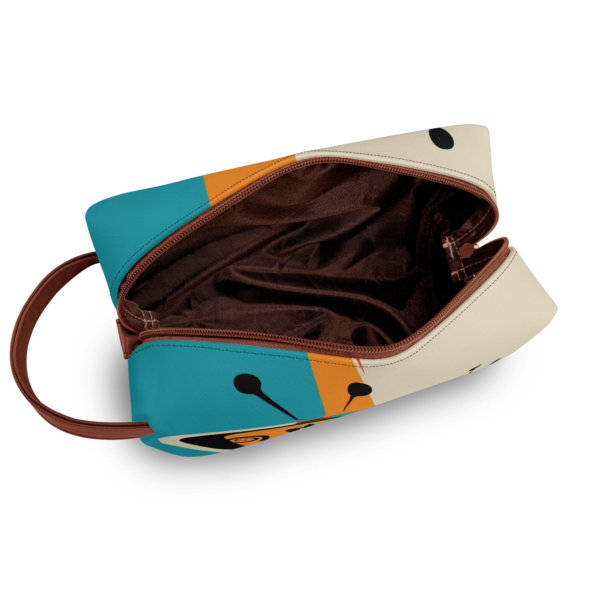 Kate McEnroe New York Retro Kitsch Atomic Cat Retro TV Toiletry Bag, Mid Century Modern Starburst Cosmetic BagCosmetic & Toiletry BagsNGZR5M5W - 1