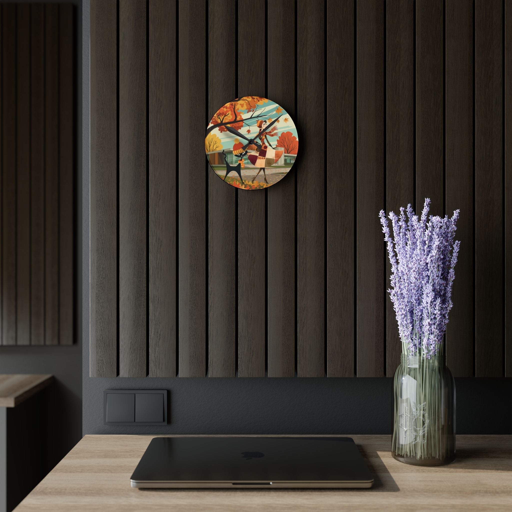 Kate McEnroe New York Retro Kitsch Atomic Cat Wall Clock | Mid Century Modern Autumn DecorWall Clocks70245803480963854970