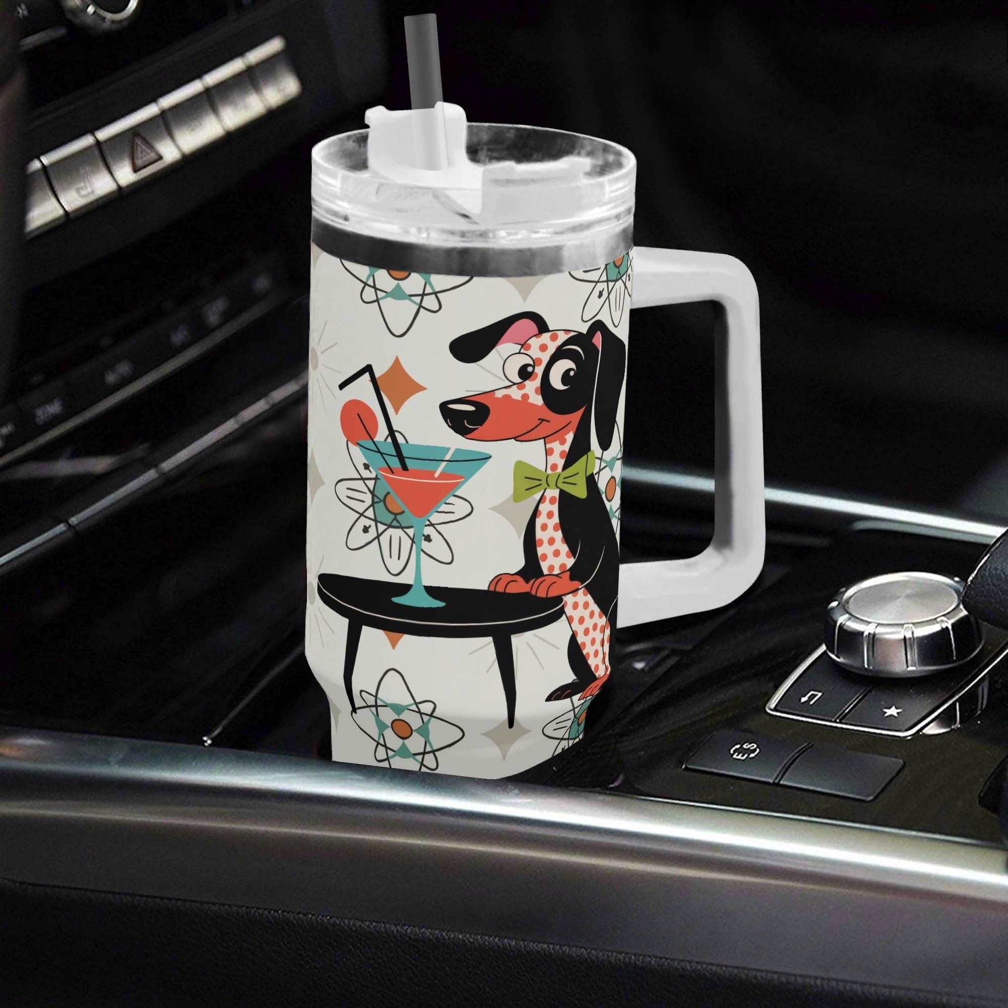Kate McEnroe New York Retro Kitschy Atomic Dachshund 40oz Travel TumblerTumblersNM6ZDMLW-1