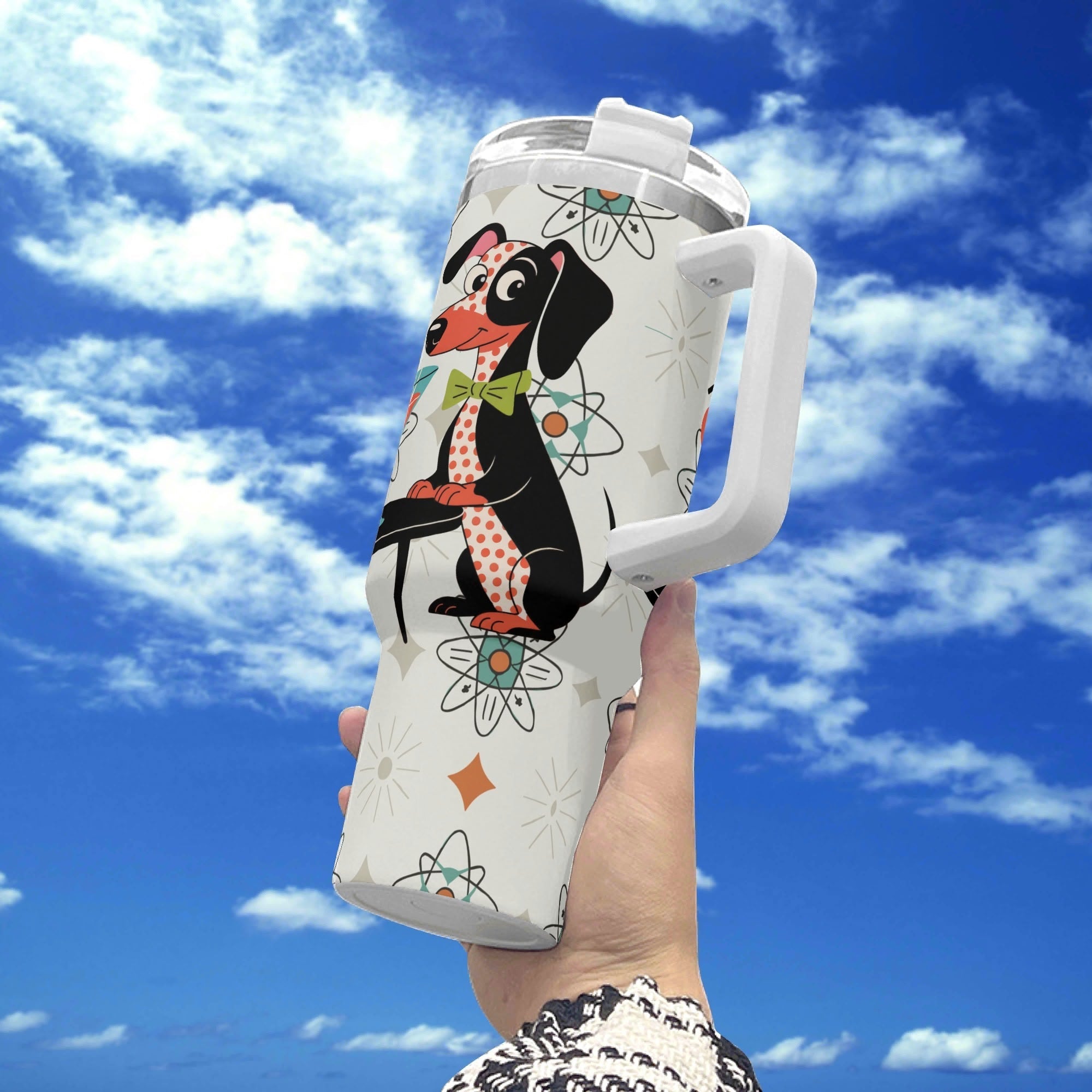 Kate McEnroe New York Retro Kitschy Atomic Dachshund 40oz Travel TumblerTumblersNM6ZDMLW-1