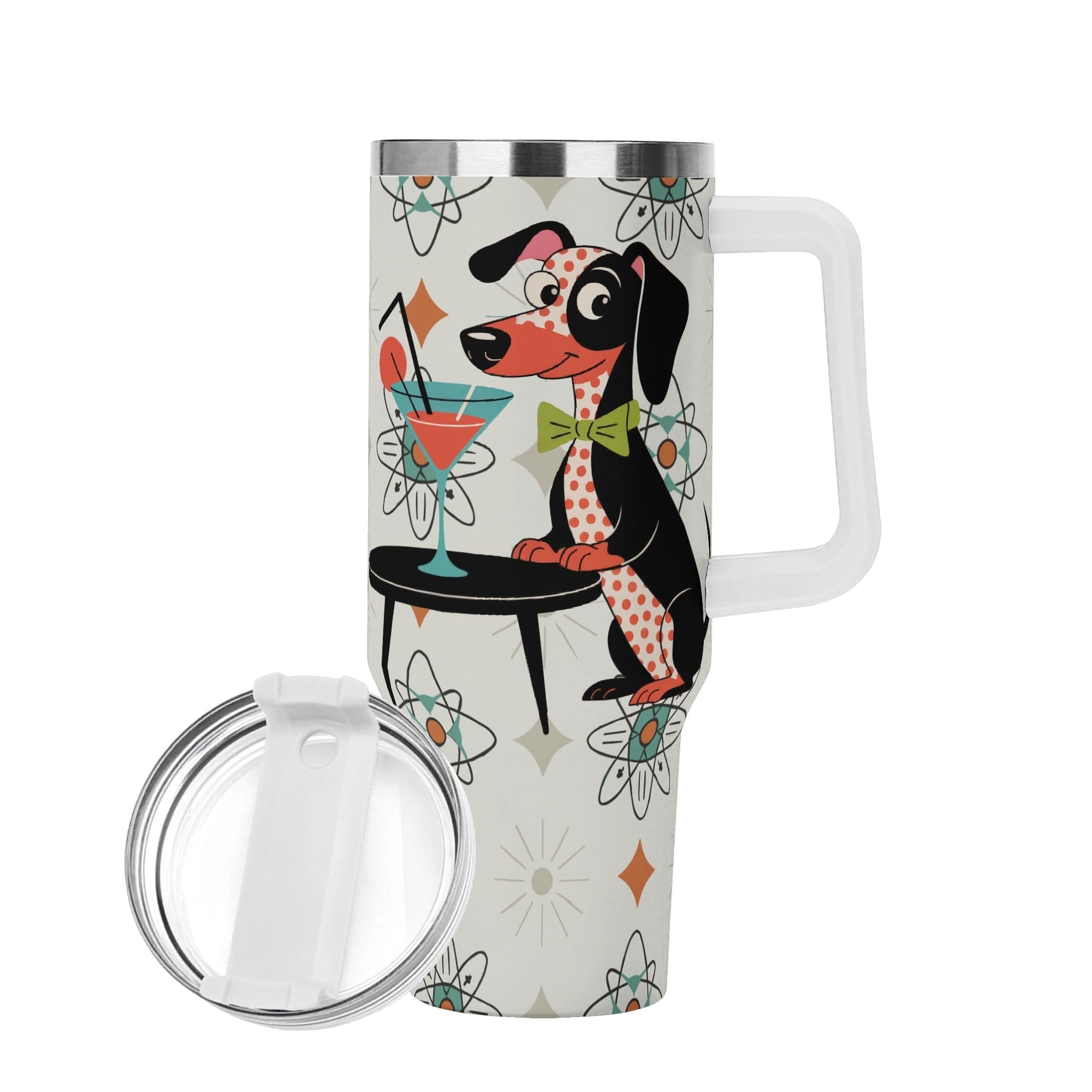 Kate McEnroe New York Retro Kitschy Atomic Dachshund 40oz Travel TumblerTumblersNM6ZDMLW-1