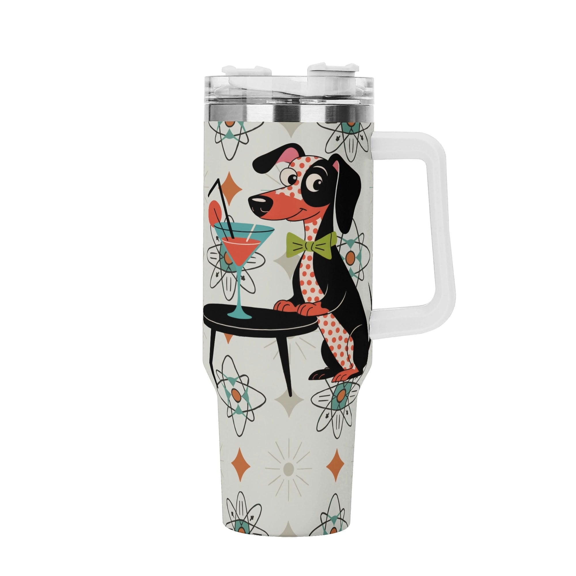 Kate McEnroe New York Retro Kitschy Atomic Dachshund 40oz Travel TumblerTumblersNM6ZDMLW-1
