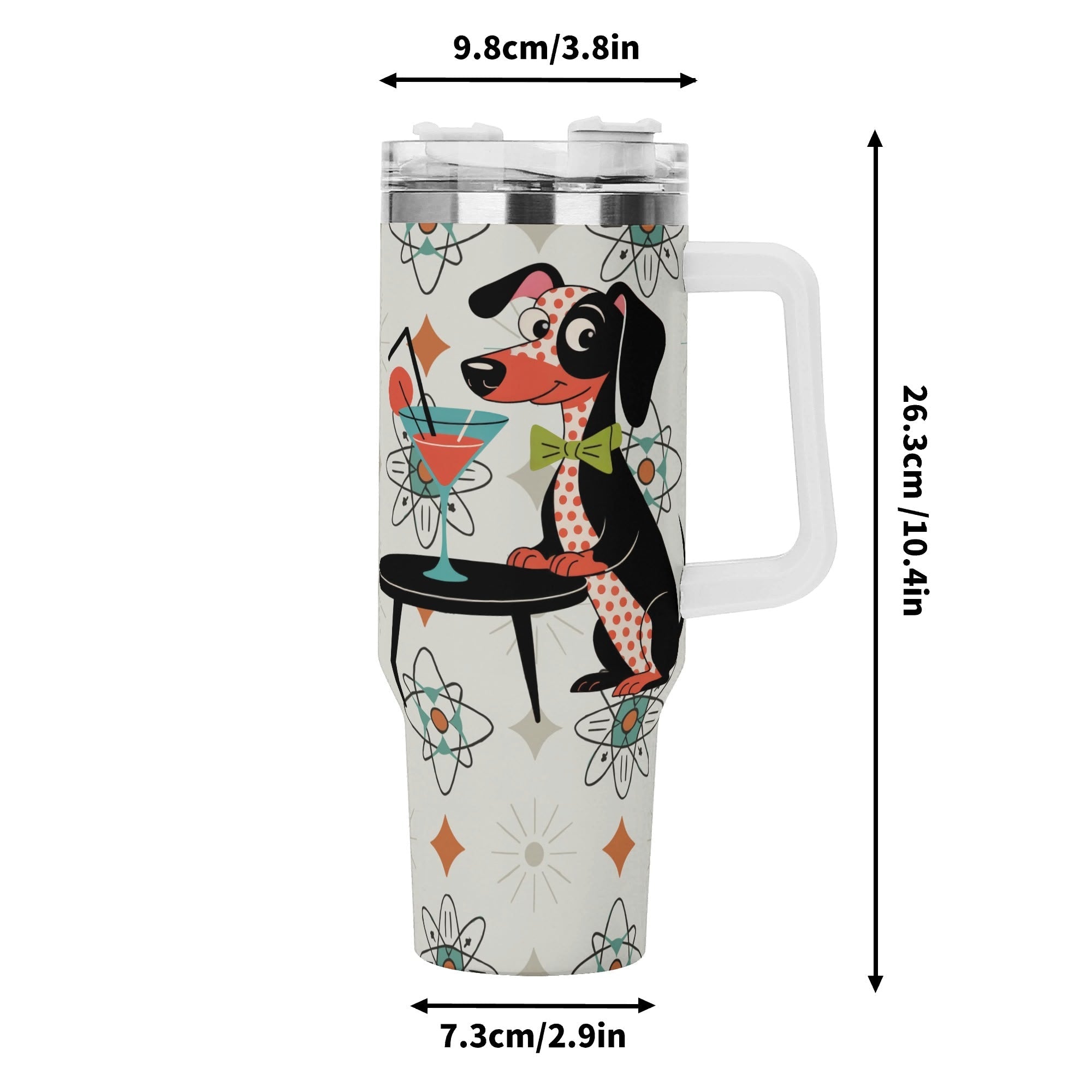 Kate McEnroe New York Retro Kitschy Atomic Dachshund 40oz Travel TumblerTumblersNM6ZDMLW-1