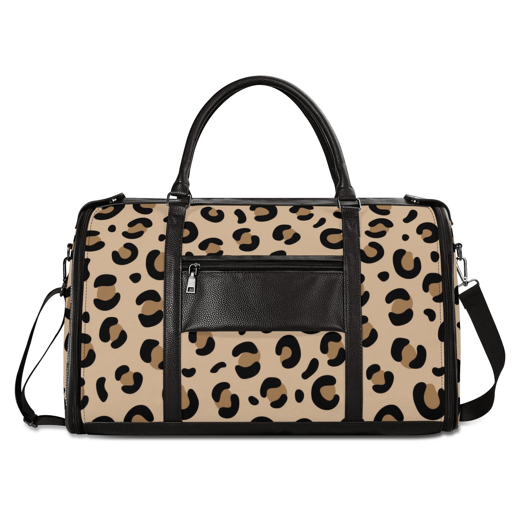 Kate McEnroe New York Retro Leopard Print Atomic Cat Rockabilly Foldable Duffel BagDuffel BagsNM646XLW - 2