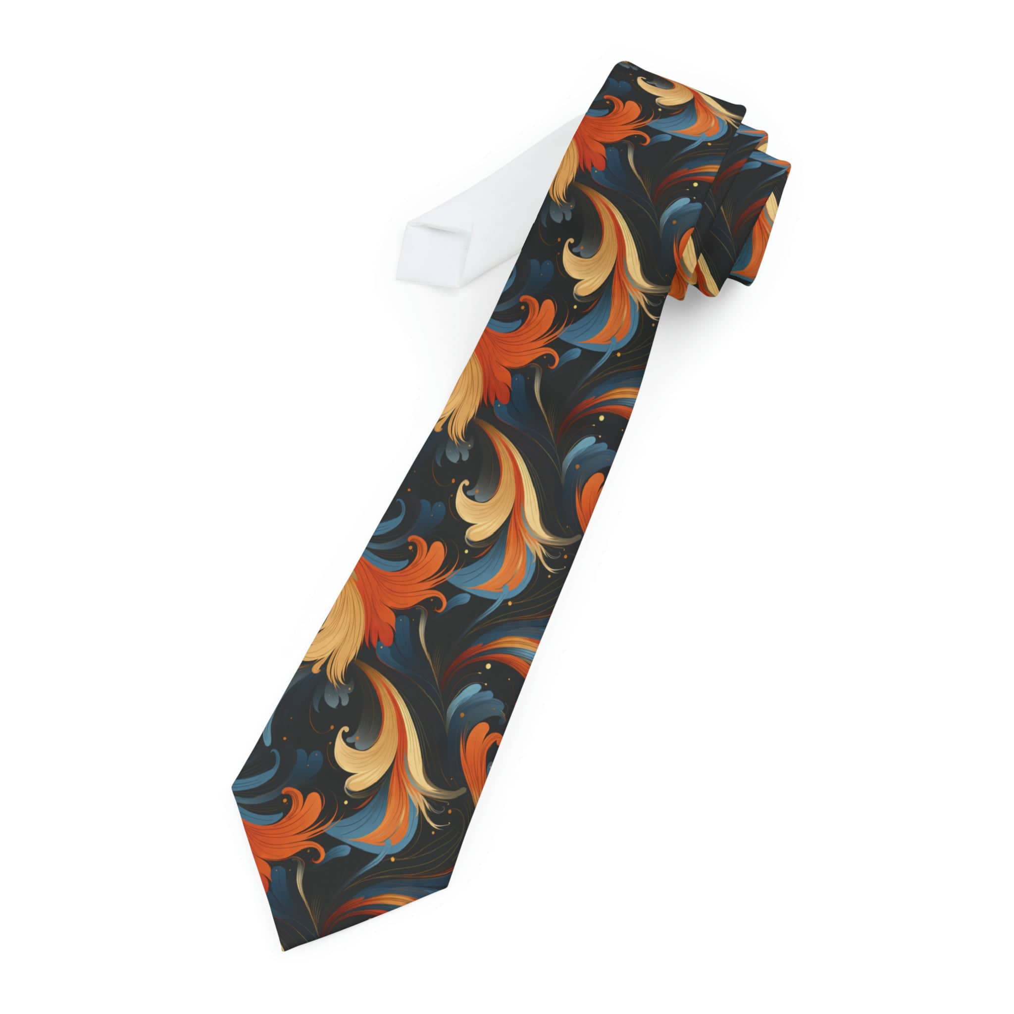 Kate McEnroe New York Retro Marbled Swirl Necktie, Navy, Burnt Orange, Vintage - Inspired Mens Fashion Tie, Dapper AccessoryNeckties49079277481249838925
