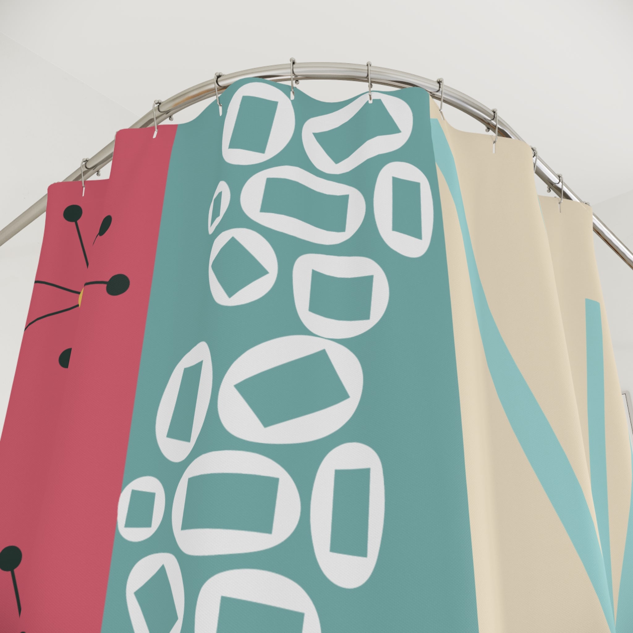 Kate McEnroe New York Retro MCM Abstract Sputnik Shower Curtain, Mid Century Modern Geometric Bathroom AccentShower Curtains21060348202966432971