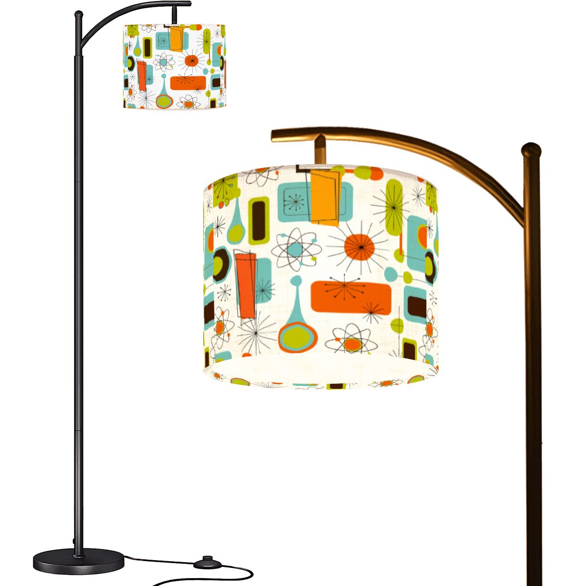 Kate McEnroe New York Retro MCM Arc Floor Lamp, 50s Boomerang Starburst LightingArc Floor LampsMV1MHbUAEd