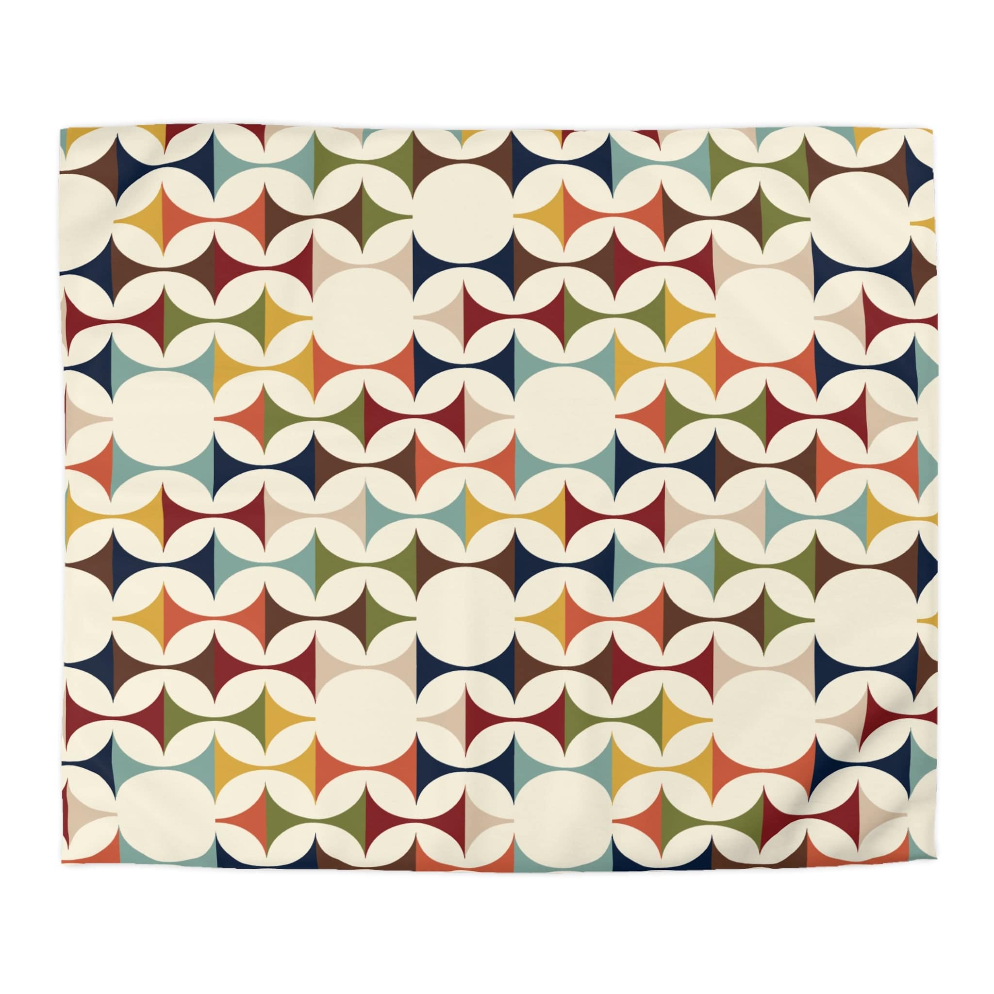 Kate McEnroe New York Retro MCM Duvet Cover, Mid Century Modern Bedding, Vibrant Geometric Scandinavian Modern Danish Bed DecorDuvet Covers10731289768797466115
