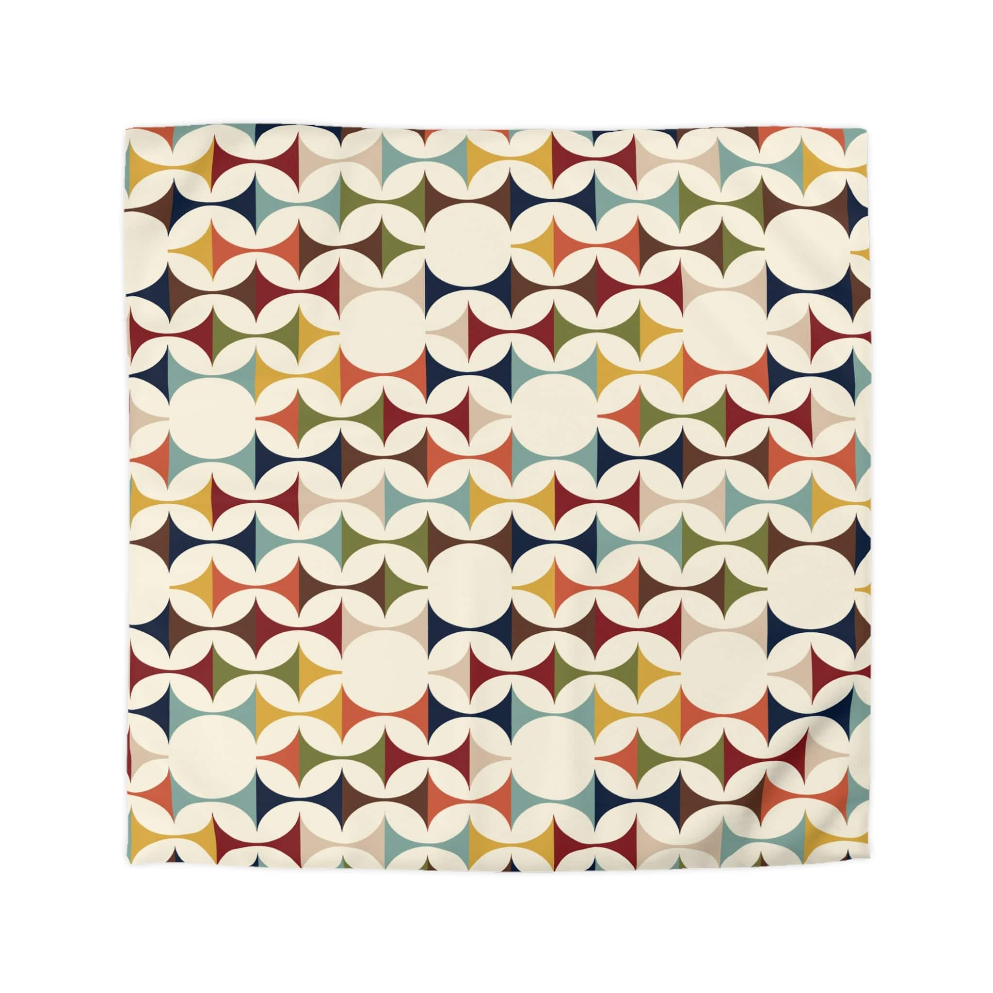 Kate McEnroe New York Retro MCM Duvet Cover, Mid Century Modern Bedding, Vibrant Geometric Scandinavian Modern Danish Bed DecorDuvet Covers10731289768797466115