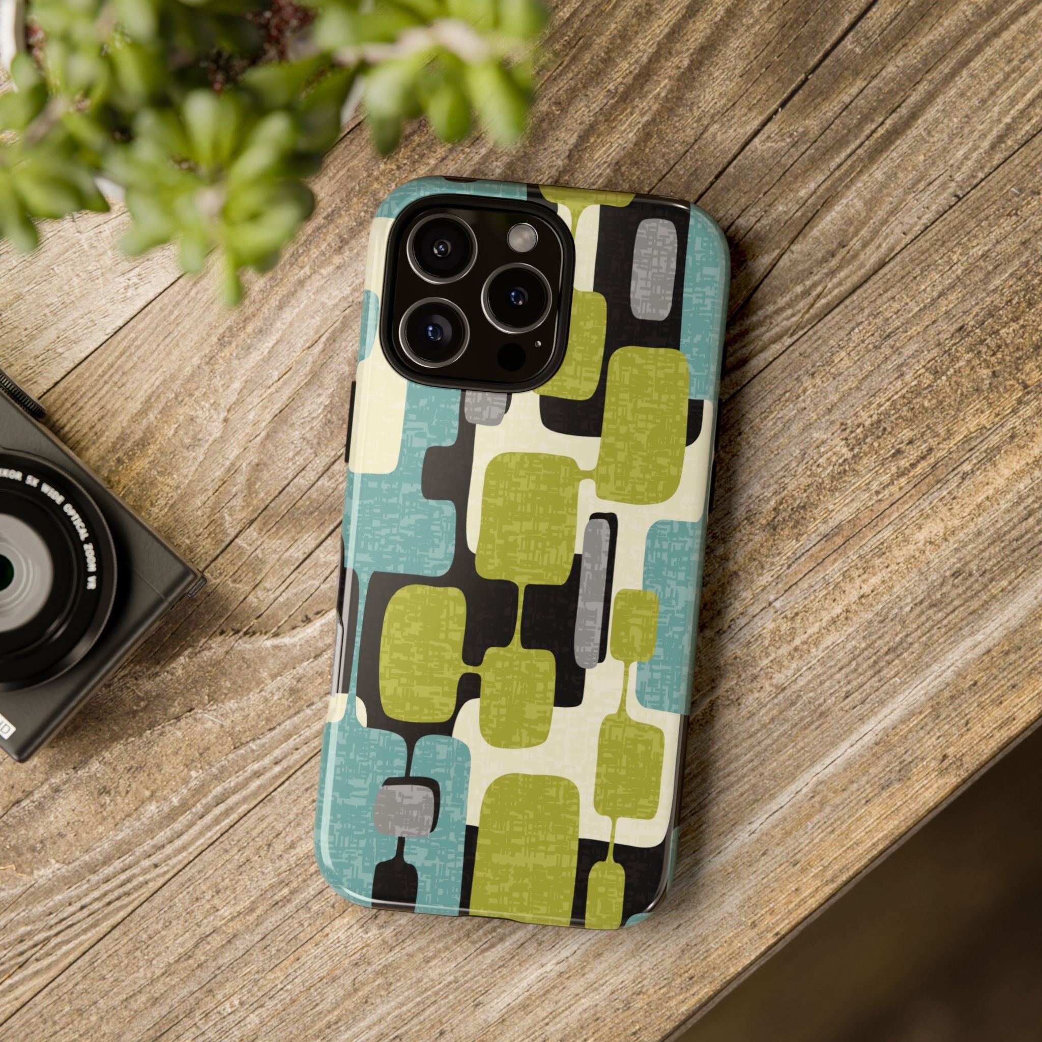 Kate McEnroe New York Retro MCM Geometric iPhone Case, Mid Century Modern Block Abstract Phone CoverPhone Cases33315977728585070660