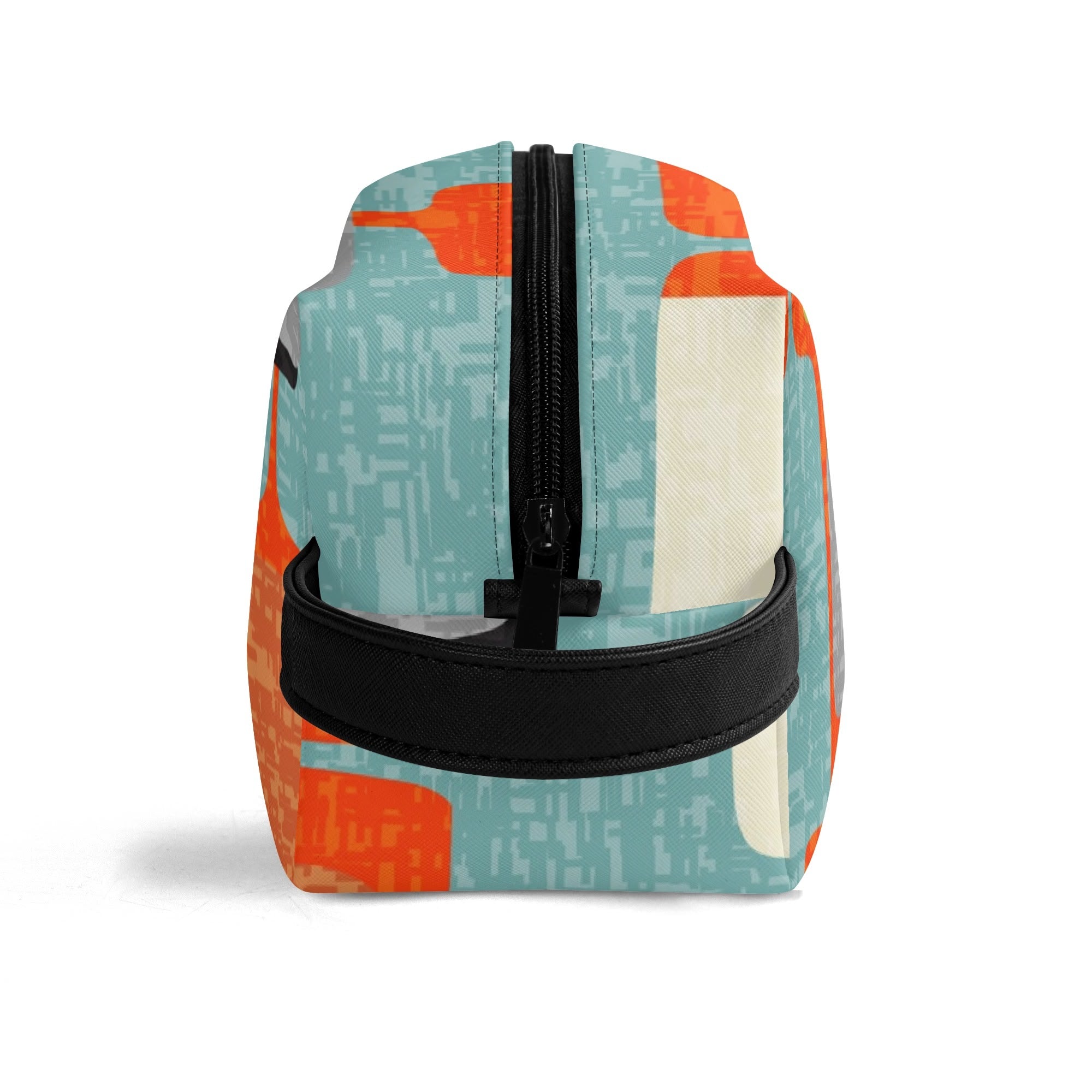 Kate McEnroe New York Retro MCM Geometric Orange Teal Green Dopp Kit, Mid Century Modern Toiletry BagCosmetic & Toiletry BagsW1KVJM9N - 2