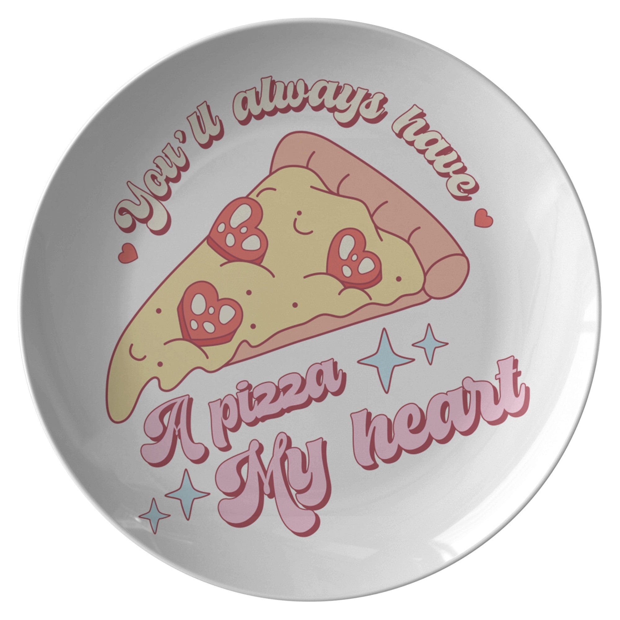 Kate McEnroe New York Retro Mid Century Modern Funny A Pizza My Heart Valentine Dinner PlatePlates9820FOUR