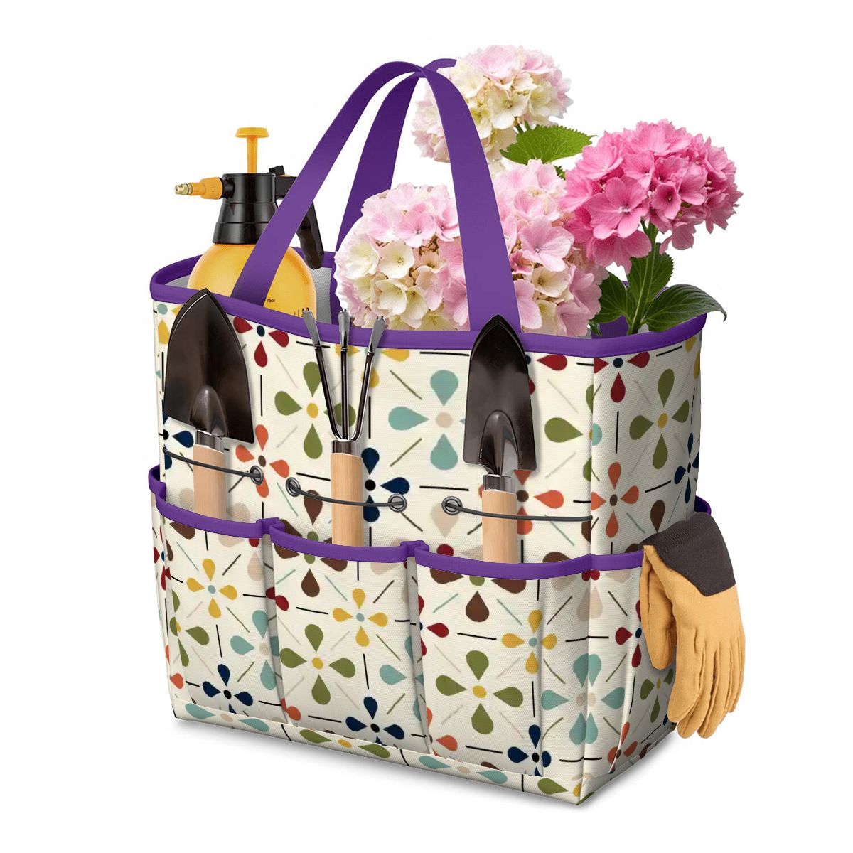 Kate McEnroe New York Retro Mid Century Modern Geometric Floral Garden Tool Tote BagGarden Tool BagFKf9FoY951