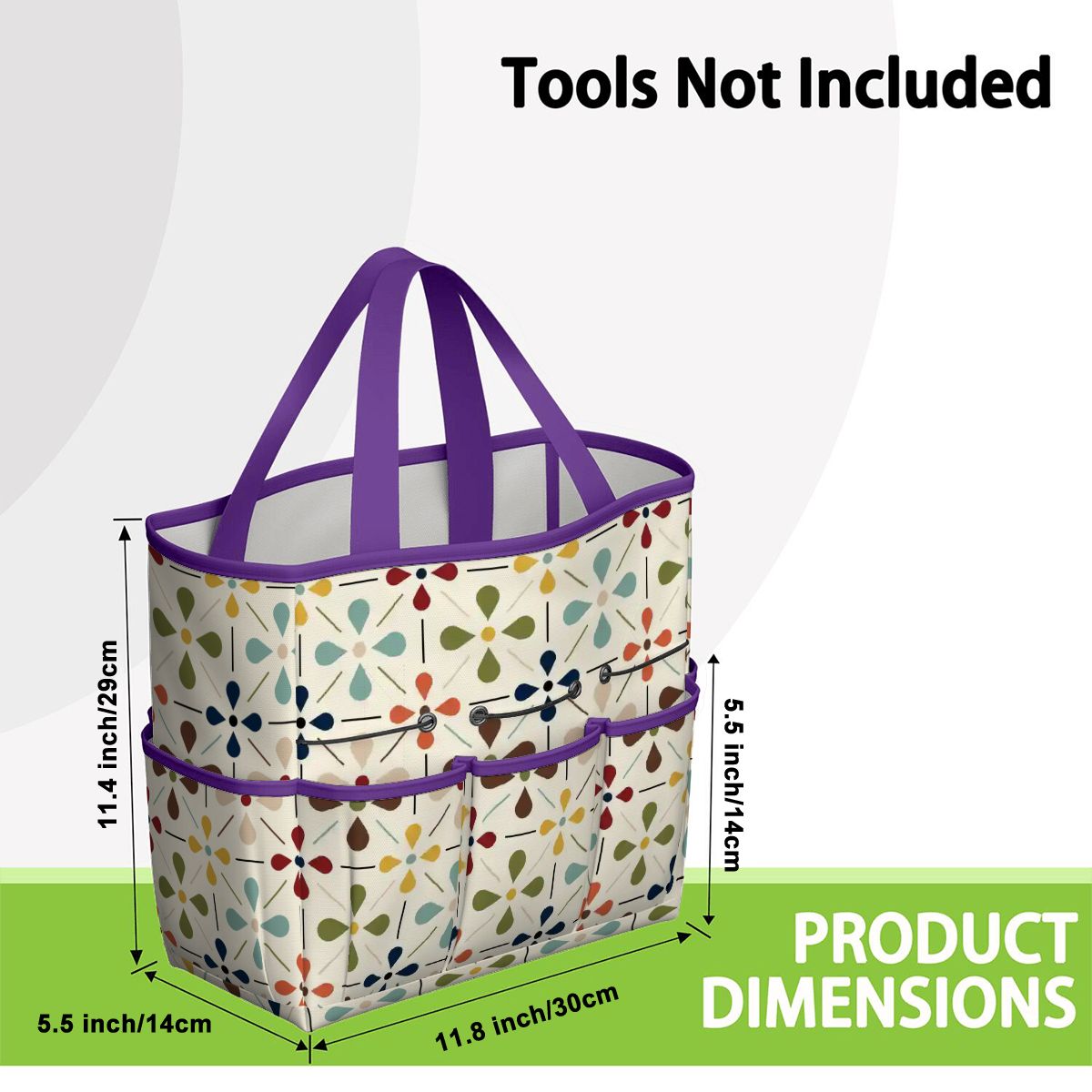 Kate McEnroe New York Retro Mid Century Modern Geometric Floral Garden Tool Tote BagGarden Tool BagnaPWtt8Qns