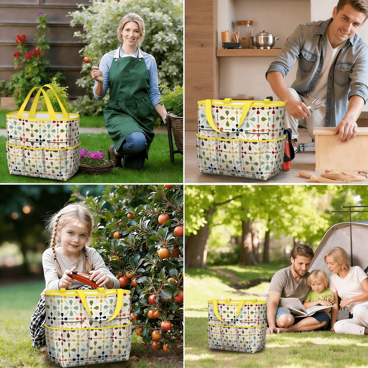 Kate McEnroe New York Retro Mid Century Modern Geometric Floral Garden Tool Tote BagGarden Tool BagnaPWtt8Qns