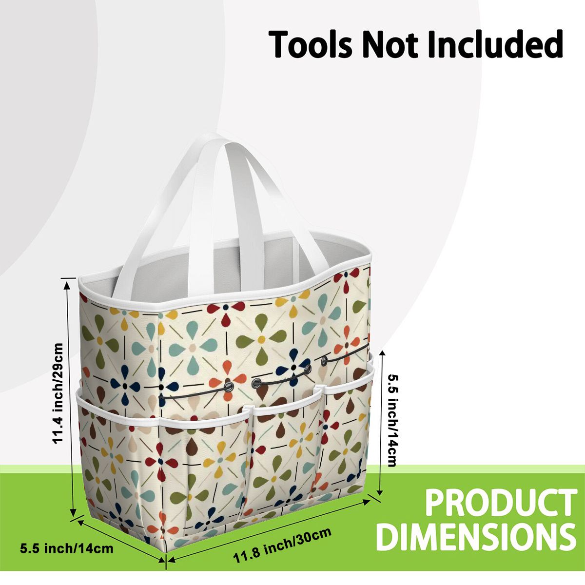Kate McEnroe New York Retro Mid Century Modern Geometric Floral Garden Tool Tote BagGarden Tool BagnaPWtt8Qns