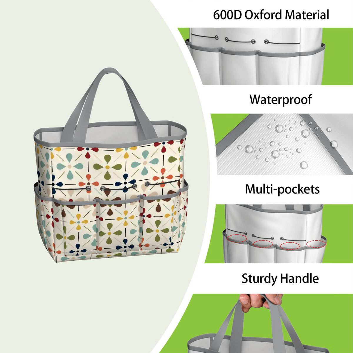 Kate McEnroe New York Retro Mid Century Modern Geometric Floral Garden Tool Tote BagGarden Tool BagnaPWtt8Qns