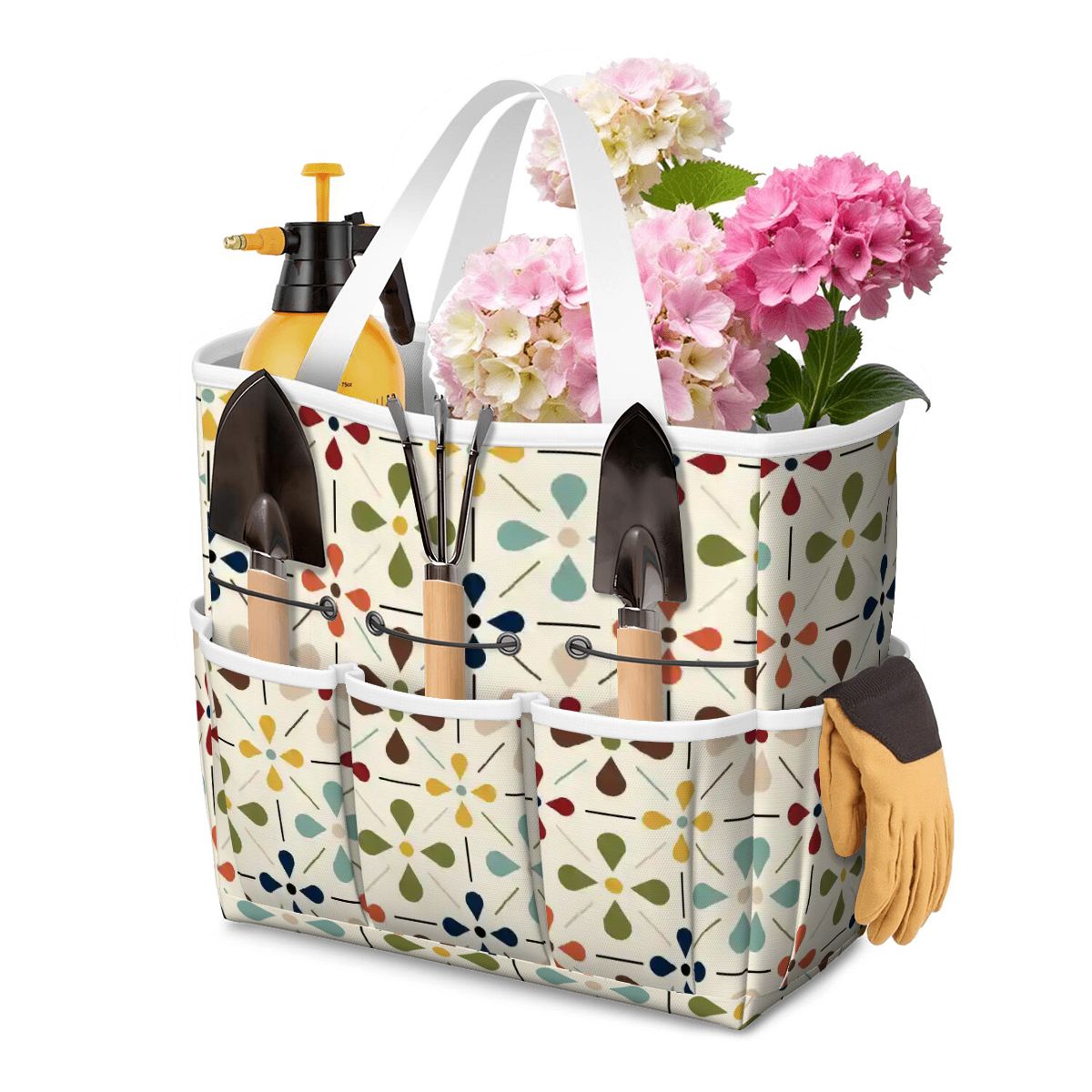 Kate McEnroe New York Retro Mid Century Modern Geometric Floral Garden Tool Tote BagGarden Tool BagrKdJwOBo2A